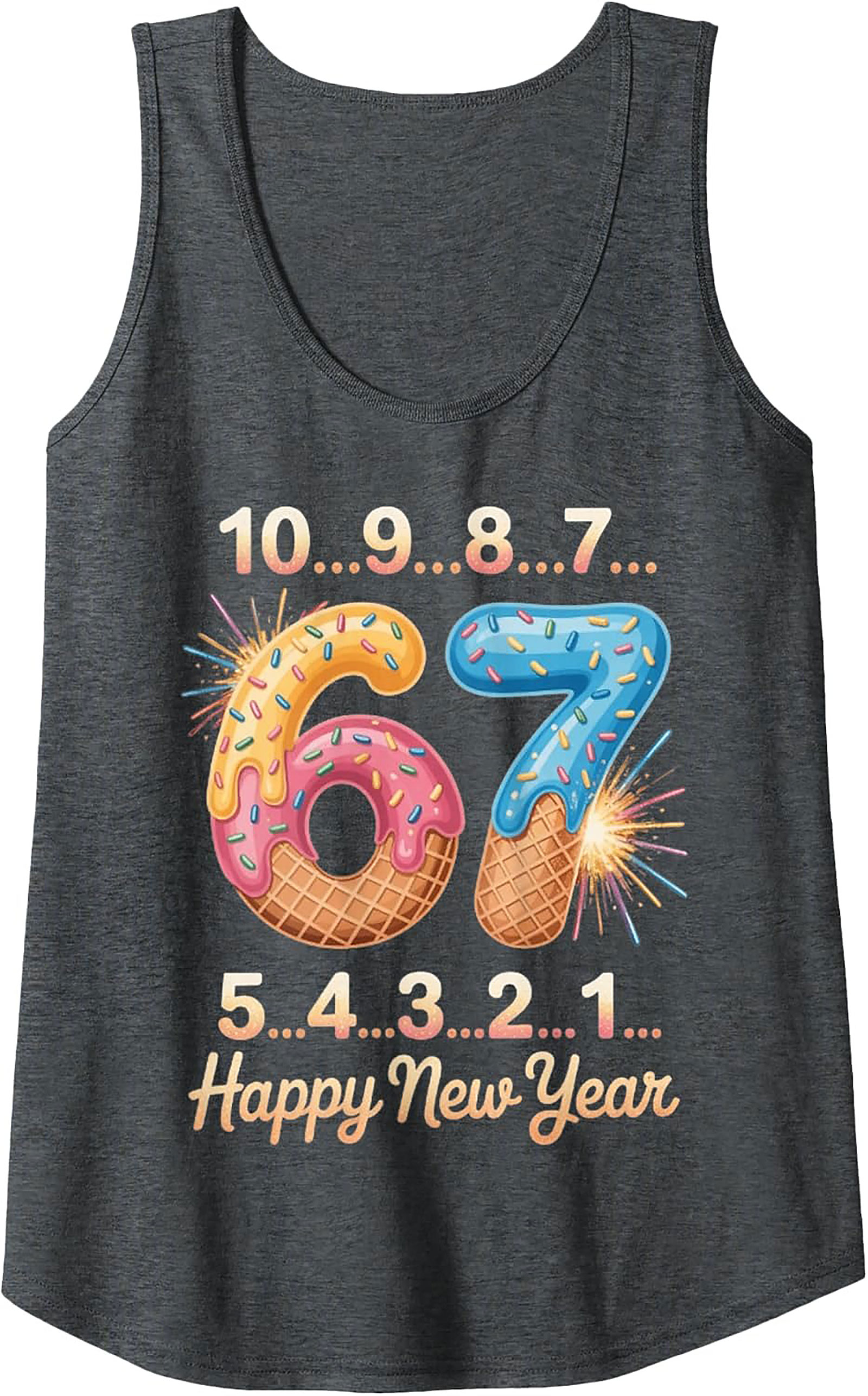 Sweet 67 New Year's Eve Countdown Graphic Tank Top