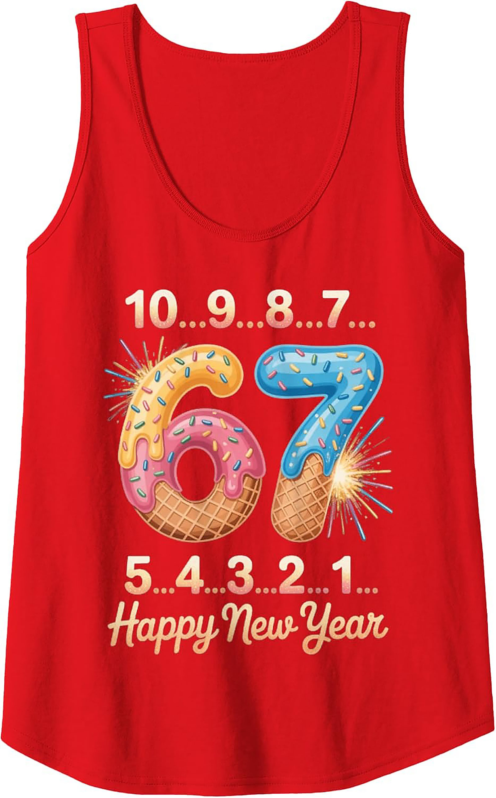 Sweet 67 New Year's Eve Countdown Graphic Tank Top