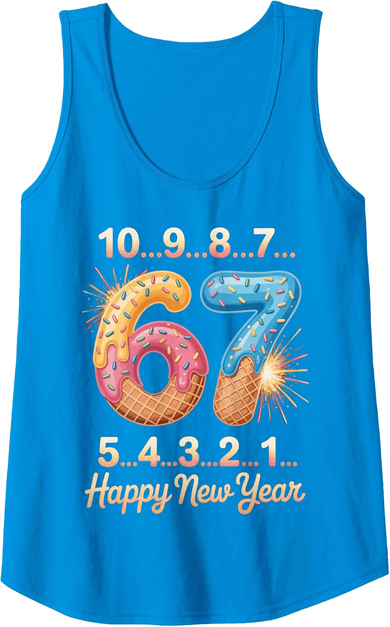 Sweet 67 New Year's Eve Countdown Graphic Tank Top