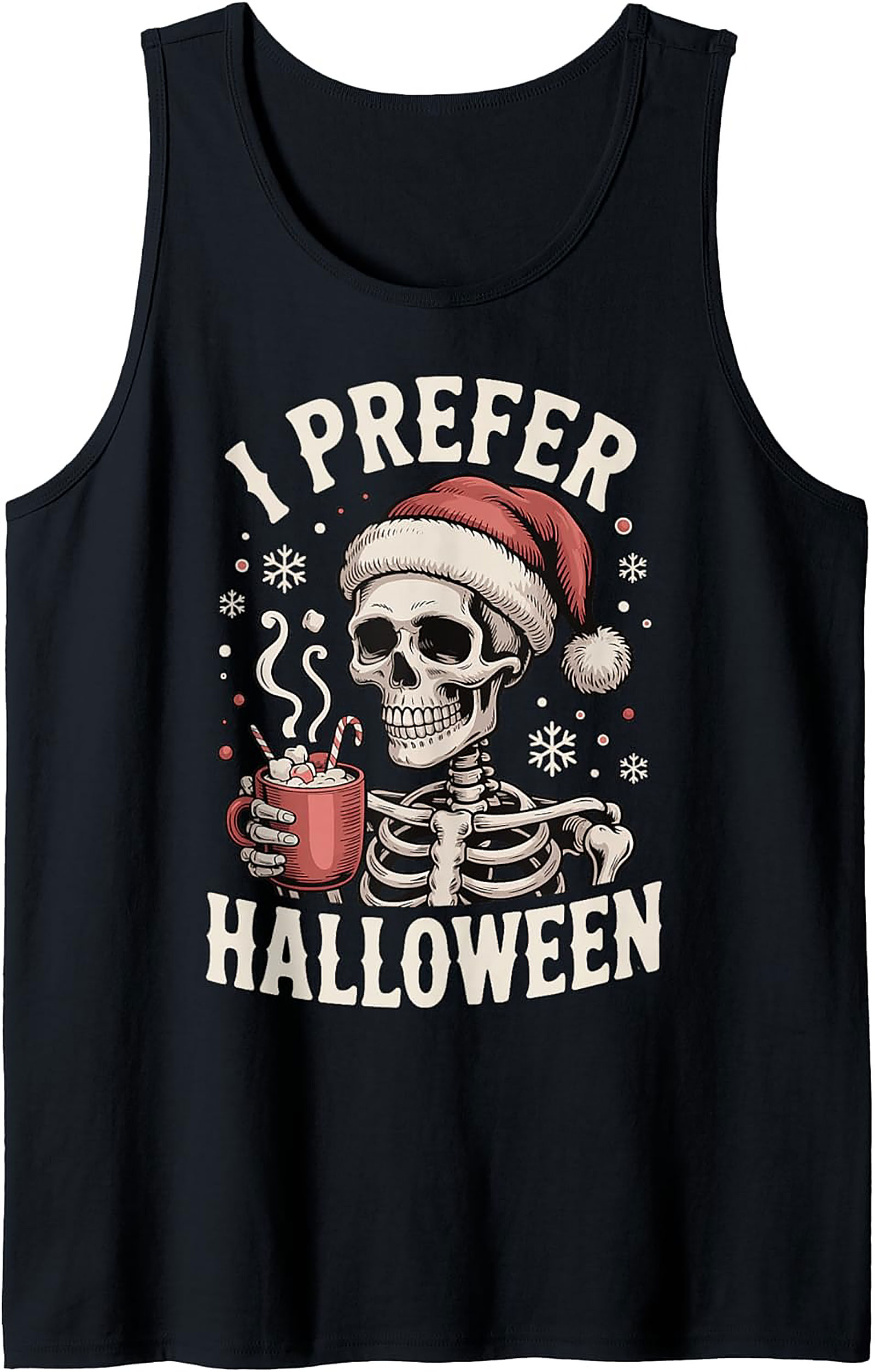 Skeleton Christmas Graphic Tank | I Prefer Halloween Shirt