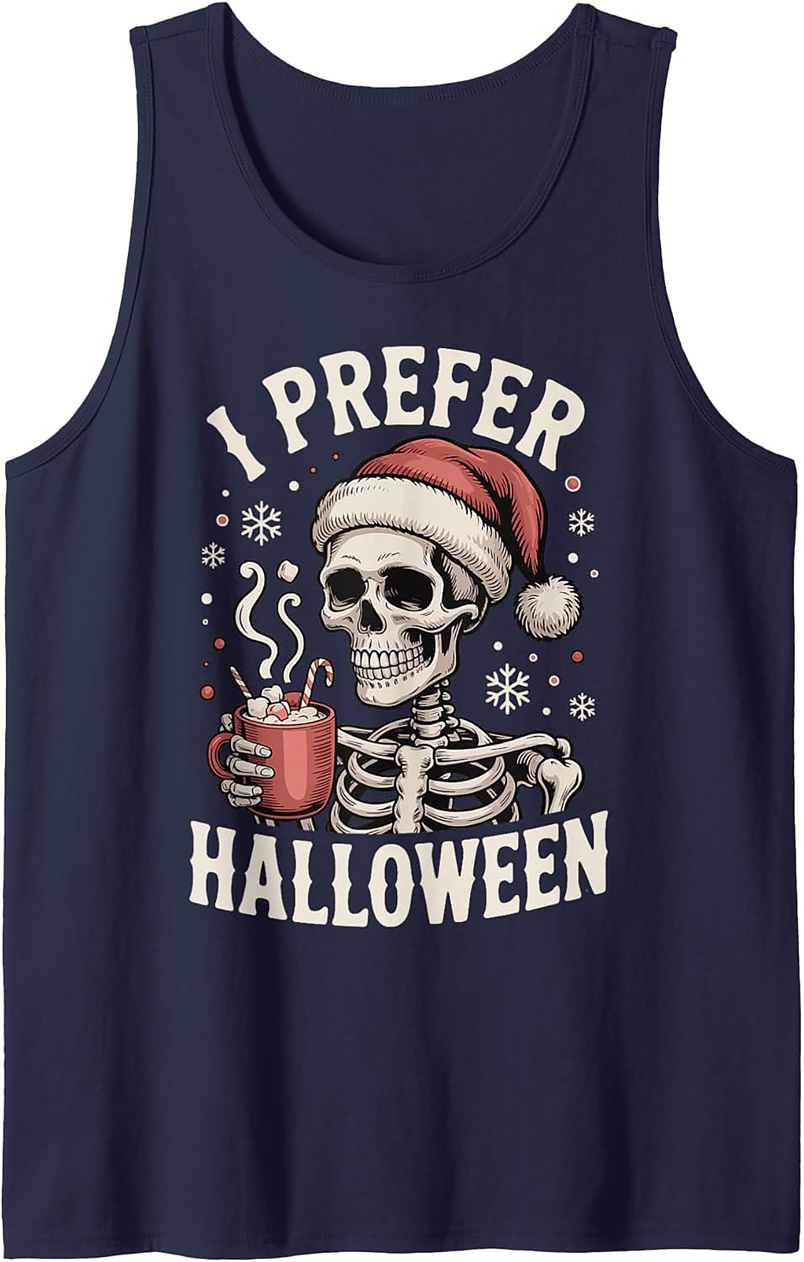 Skeleton Christmas Graphic Tank | I Prefer Halloween Shirt