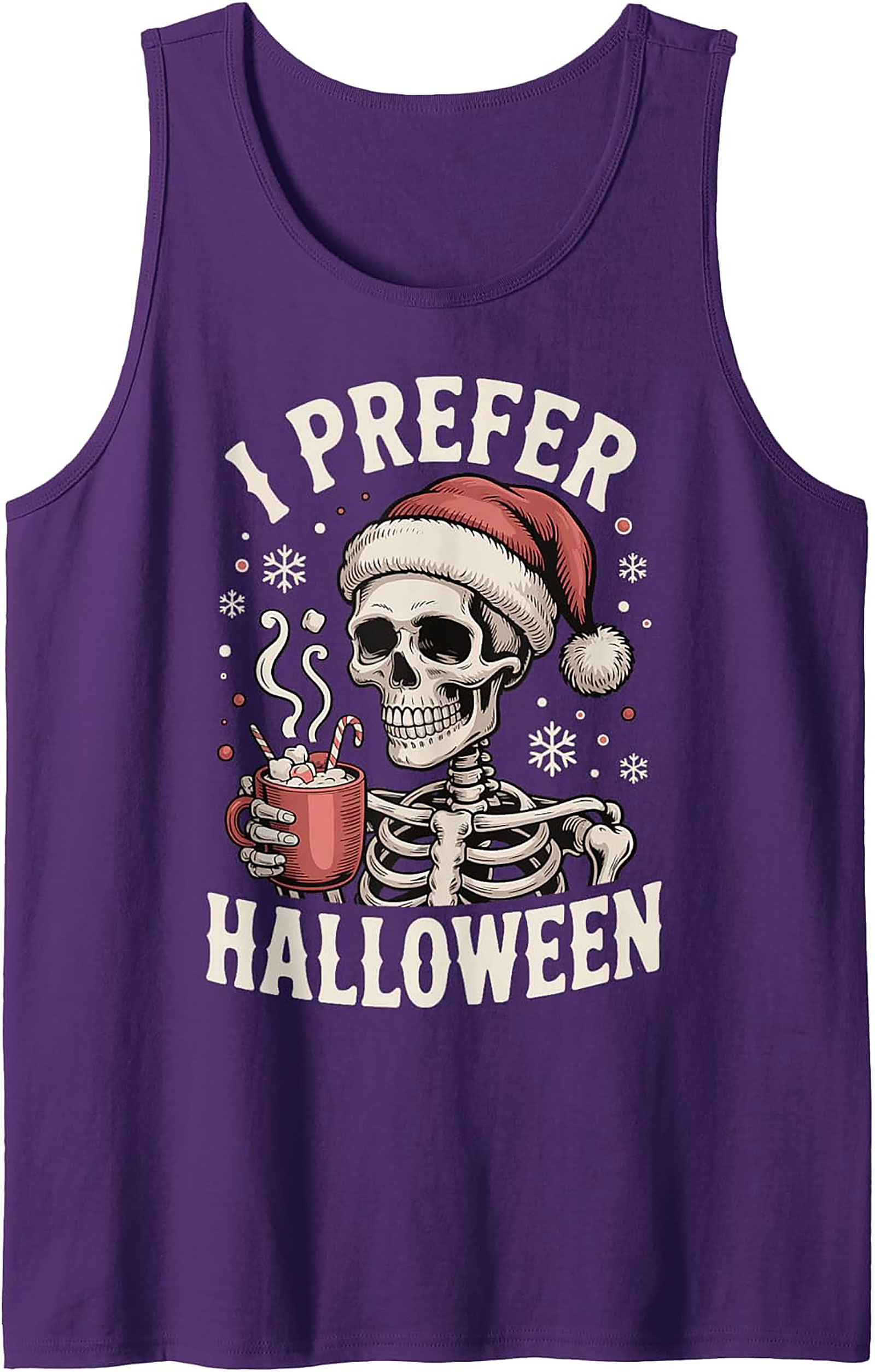Skeleton Christmas Graphic Tank | I Prefer Halloween Shirt