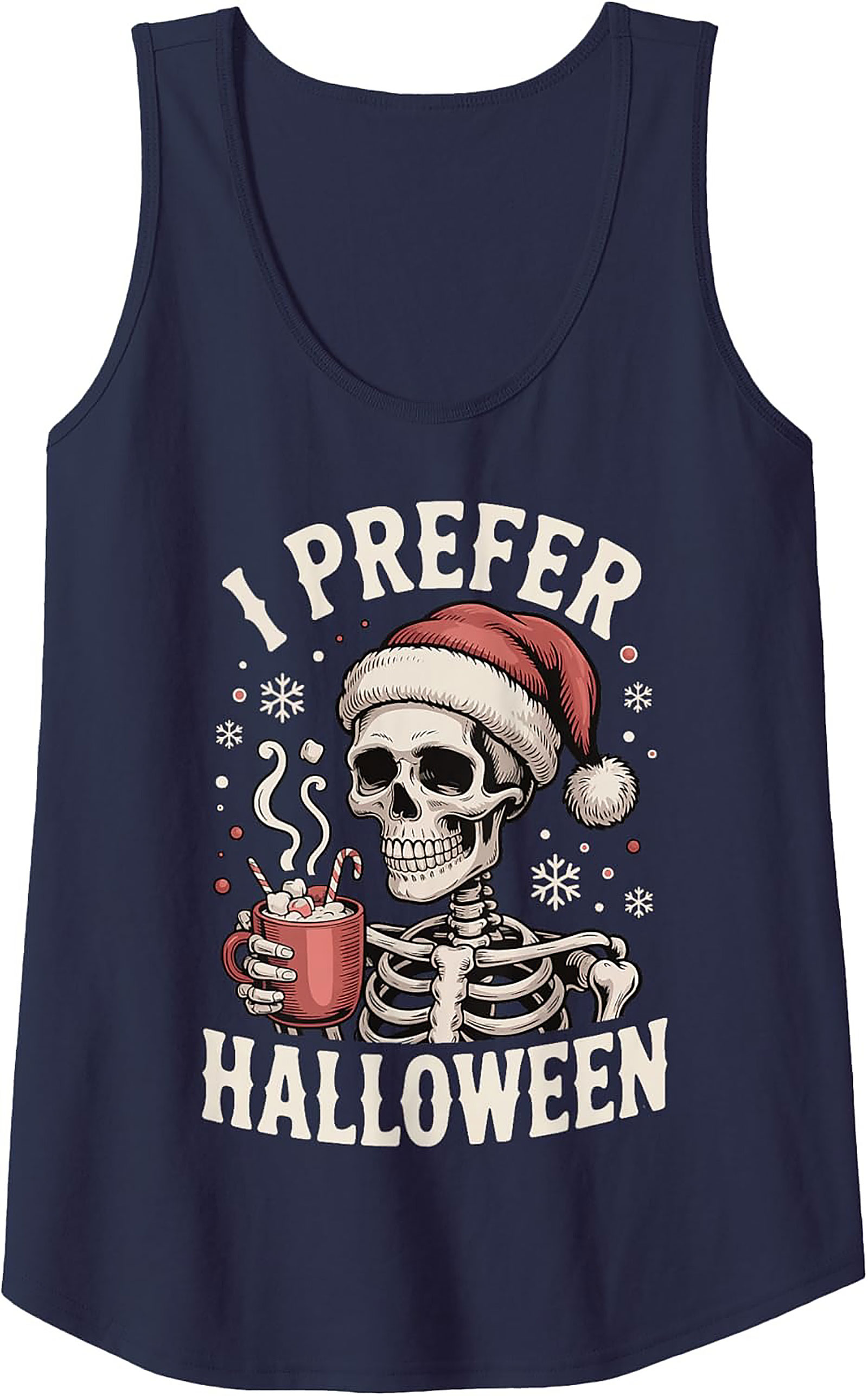 Skeleton Christmas Graphic Tank | I Prefer Halloween Shirt