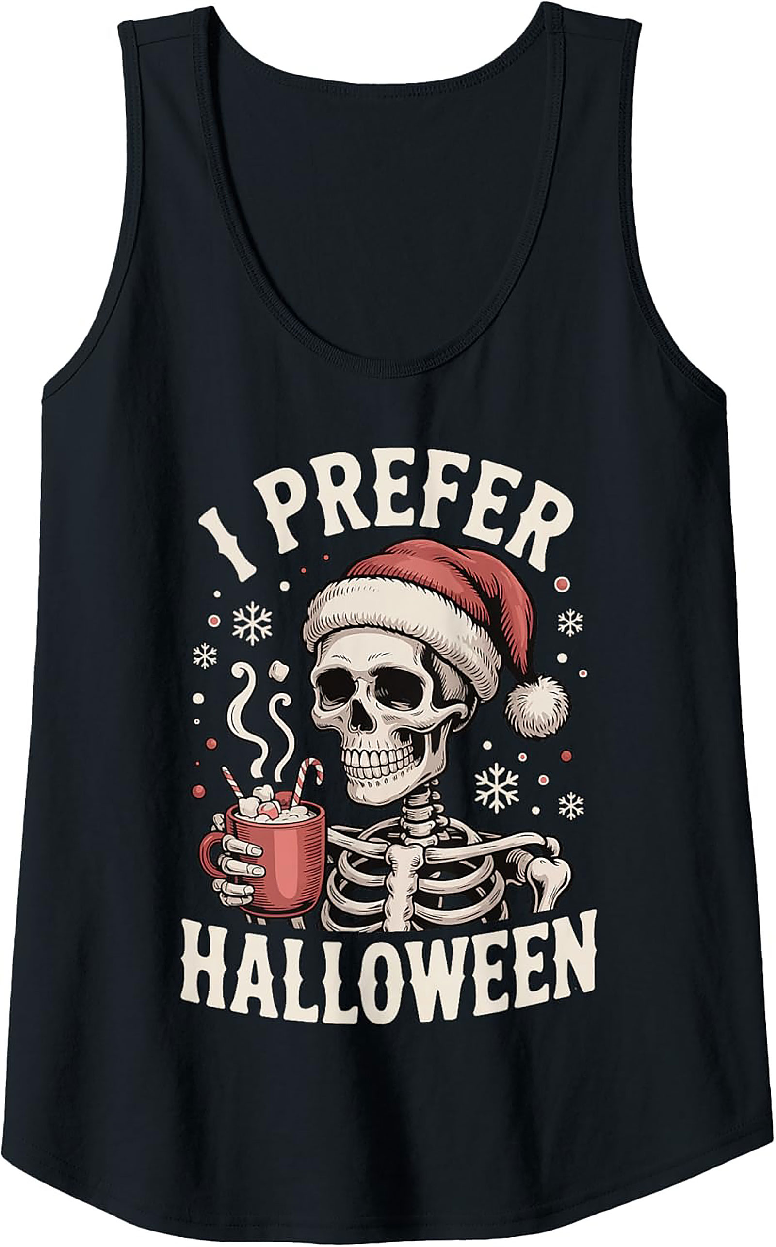 Skeleton Christmas Graphic Tank | I Prefer Halloween Shirt