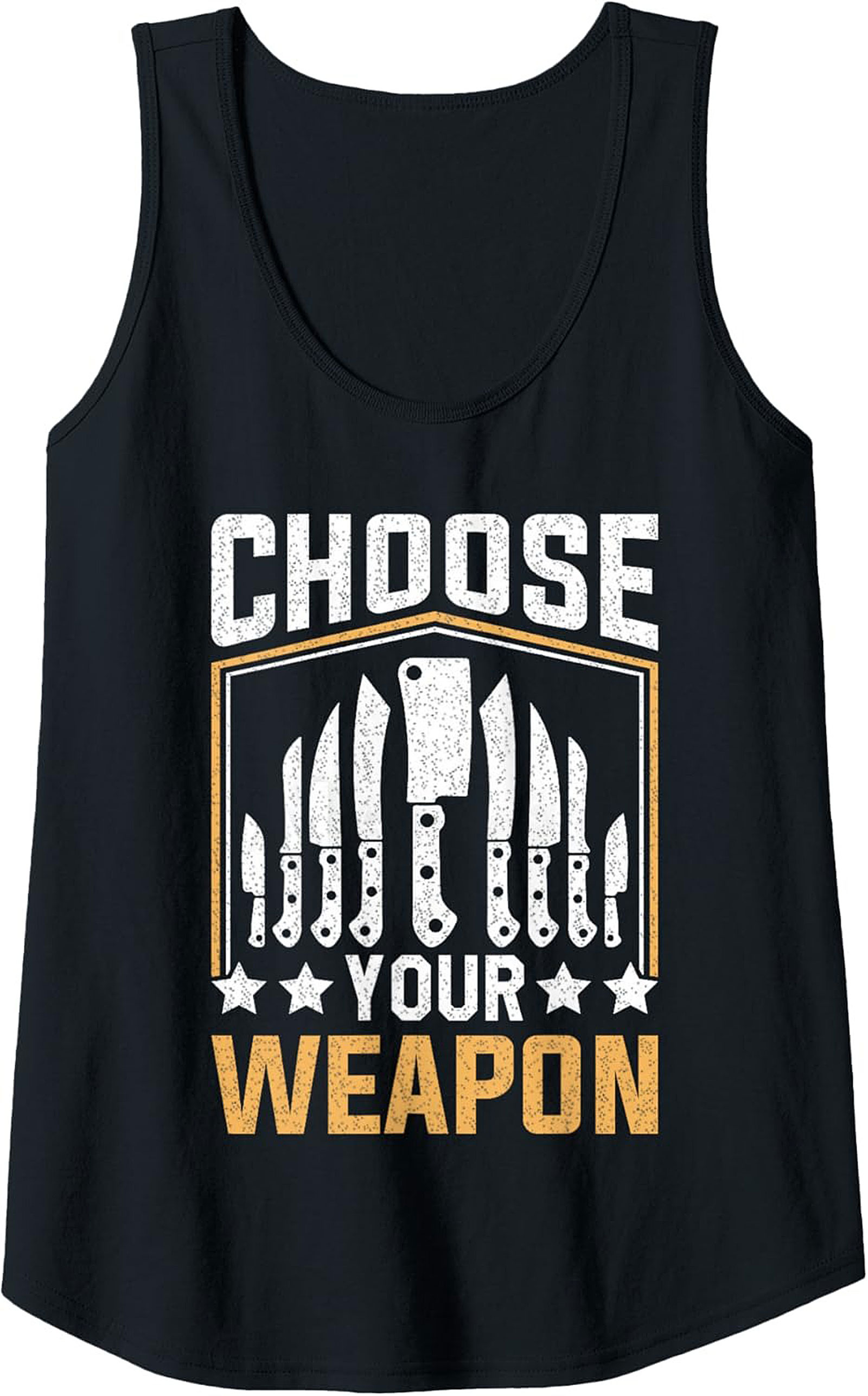 Chef Knife Graphic Tank Top Choose Your Weapon Culinary Gift