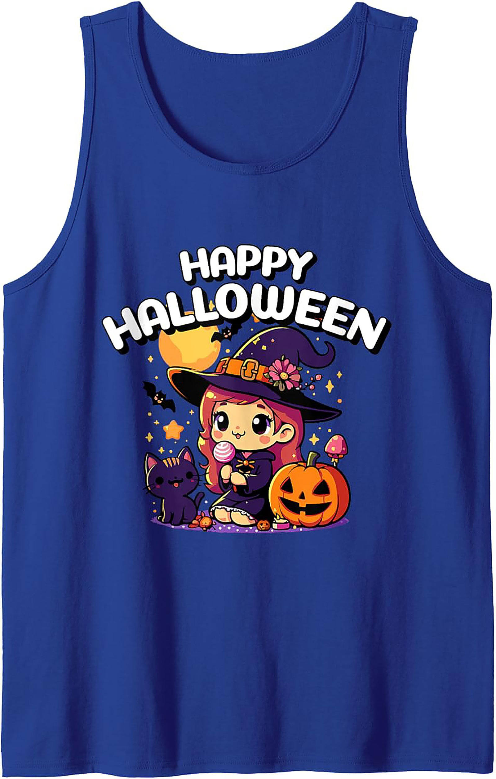 Kawaii Witch Graphic Tank | Cute Halloween Sleeveless Shirt