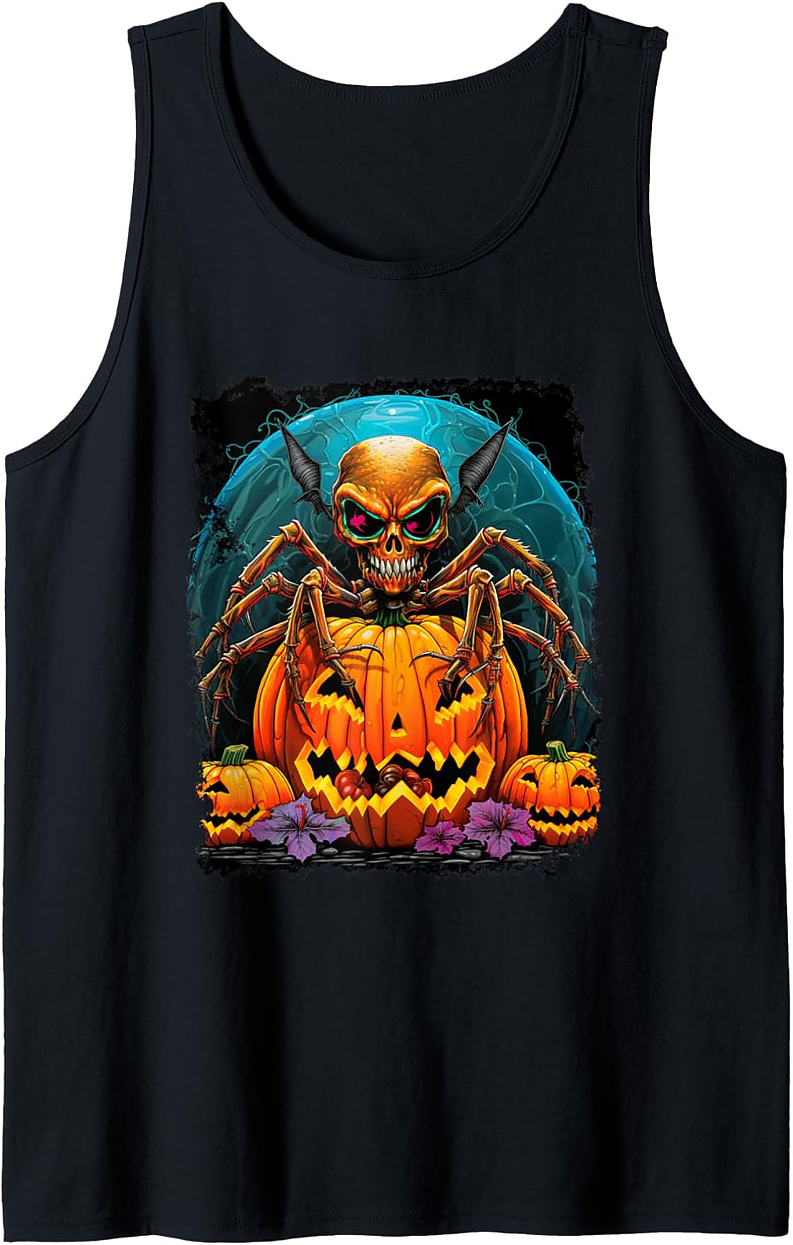 Spider Skull Nightmare Graphic Tank Top | Halloween Wear