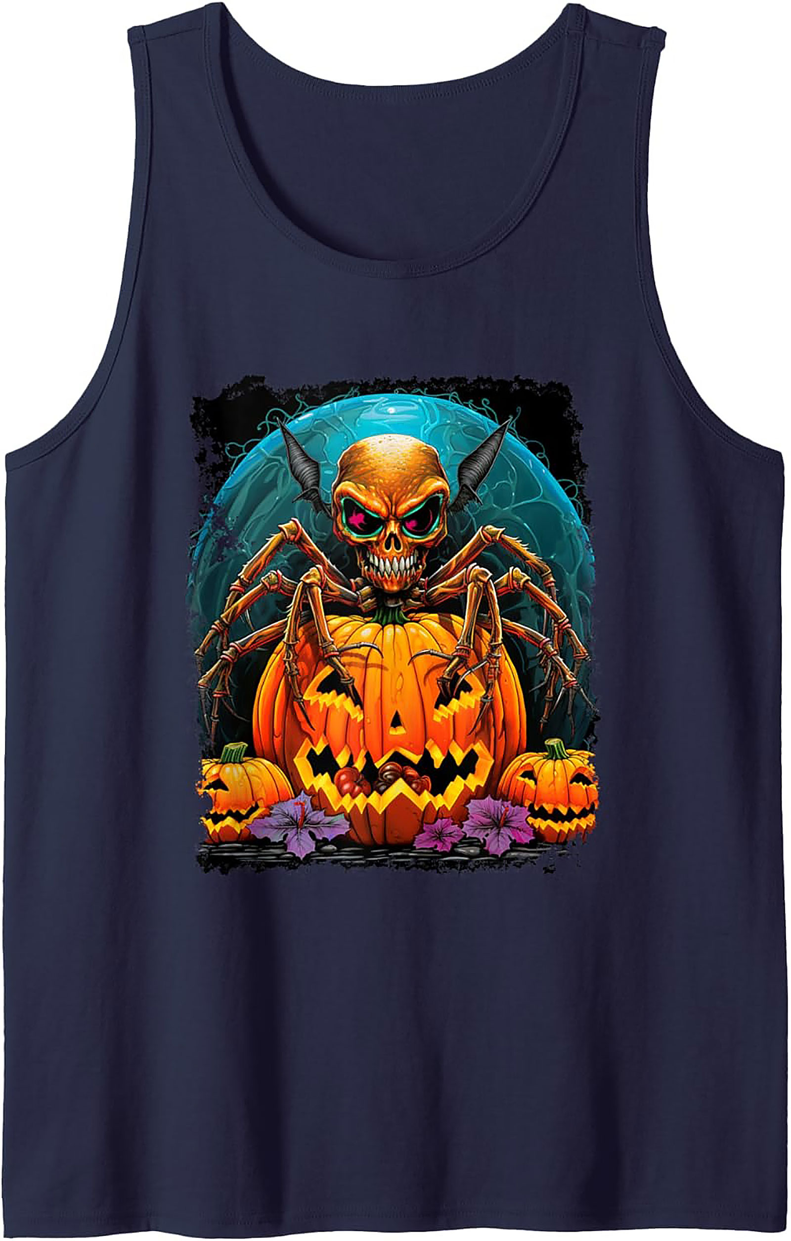 Spider Skull Nightmare Graphic Tank Top | Halloween Wear