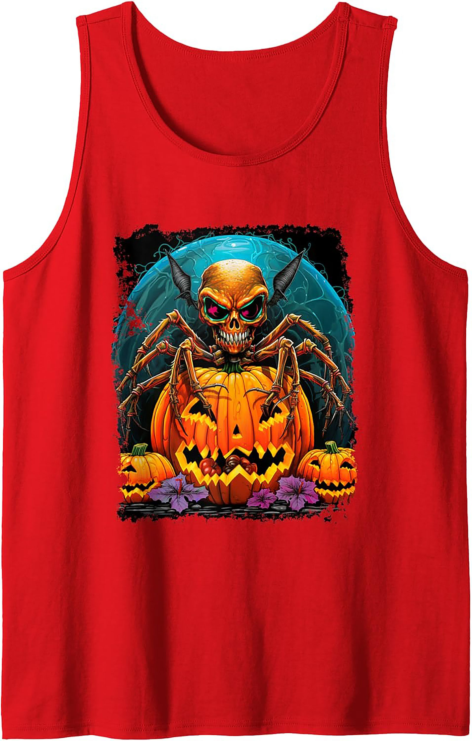 Spider Skull Nightmare Graphic Tank Top | Halloween Wear
