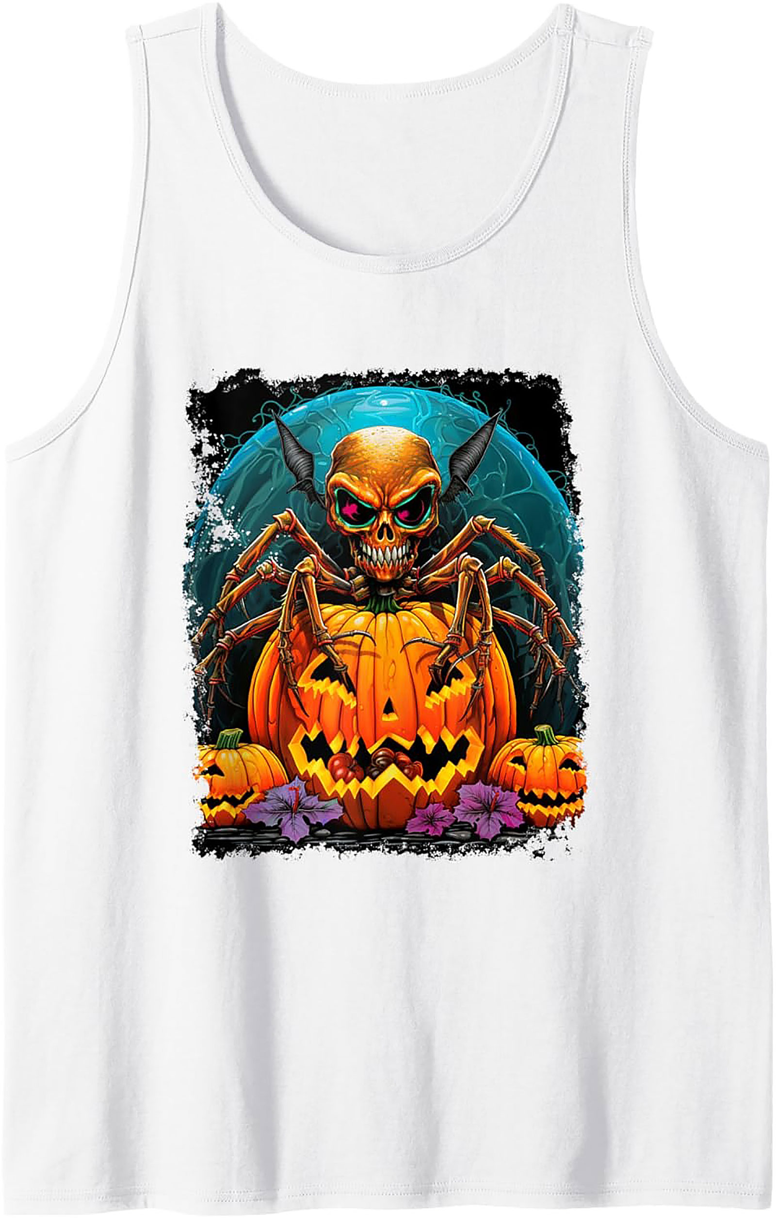 Spider Skull Nightmare Graphic Tank Top | Halloween Wear