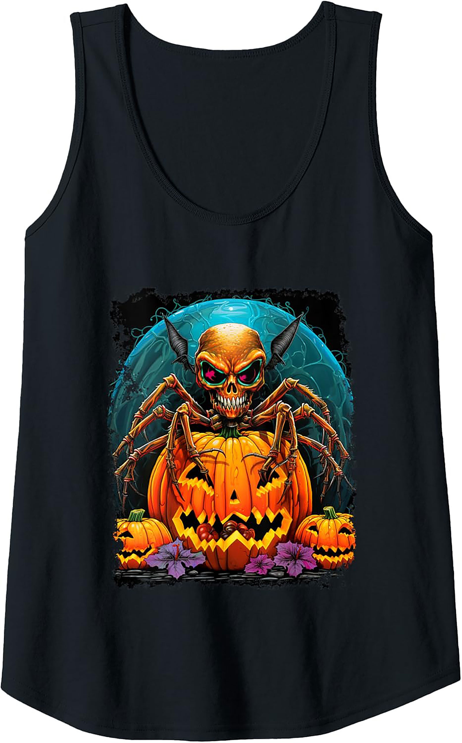 Spider Skull Nightmare Graphic Tank Top | Halloween Wear