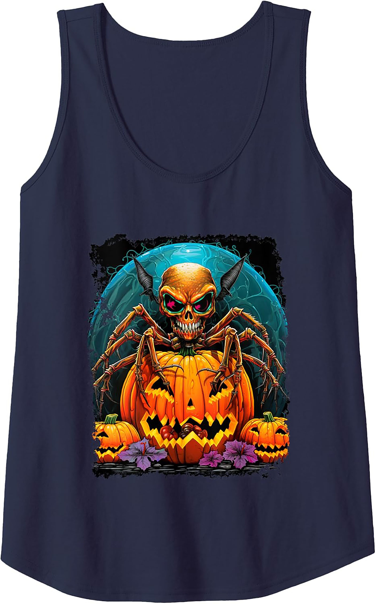 Spider Skull Nightmare Graphic Tank Top | Halloween Wear