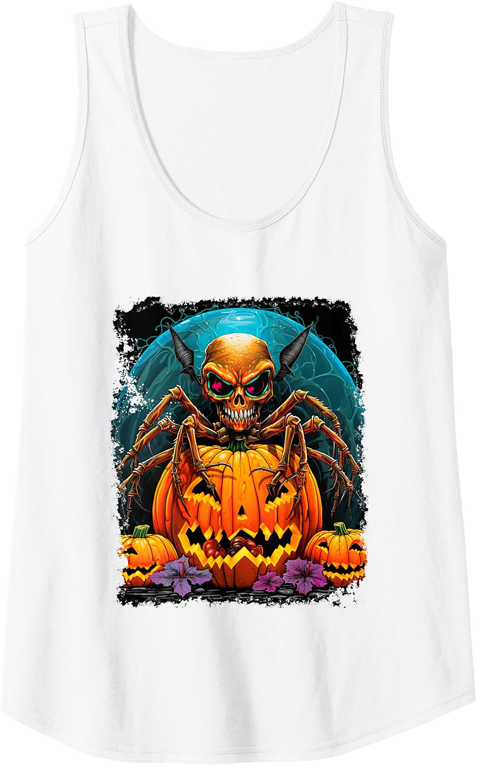 Spider Skull Nightmare Graphic Tank Top | Halloween Wear