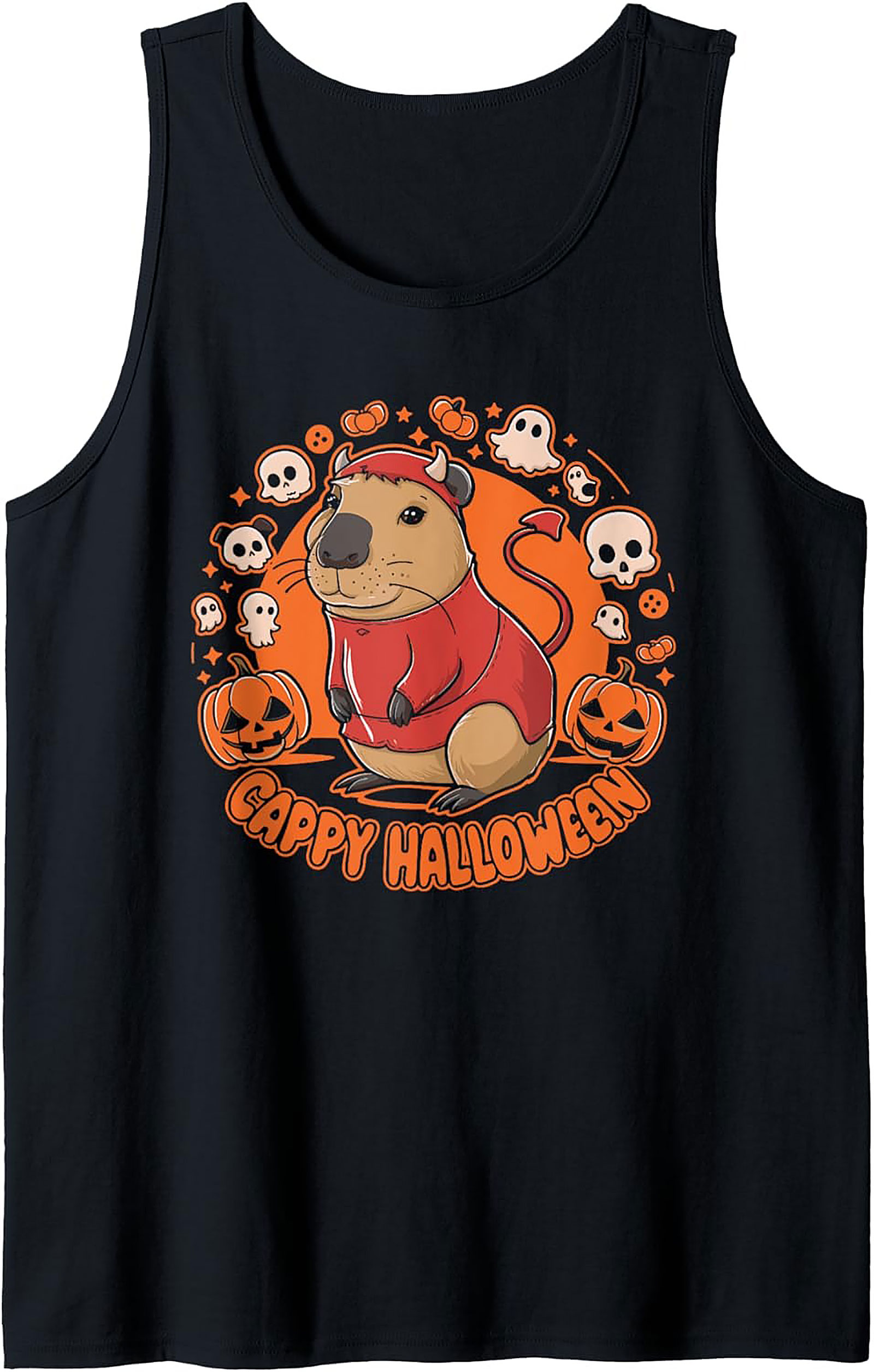 Devil Capybara Halloween Tank Top | Funny Sleeveless Tee