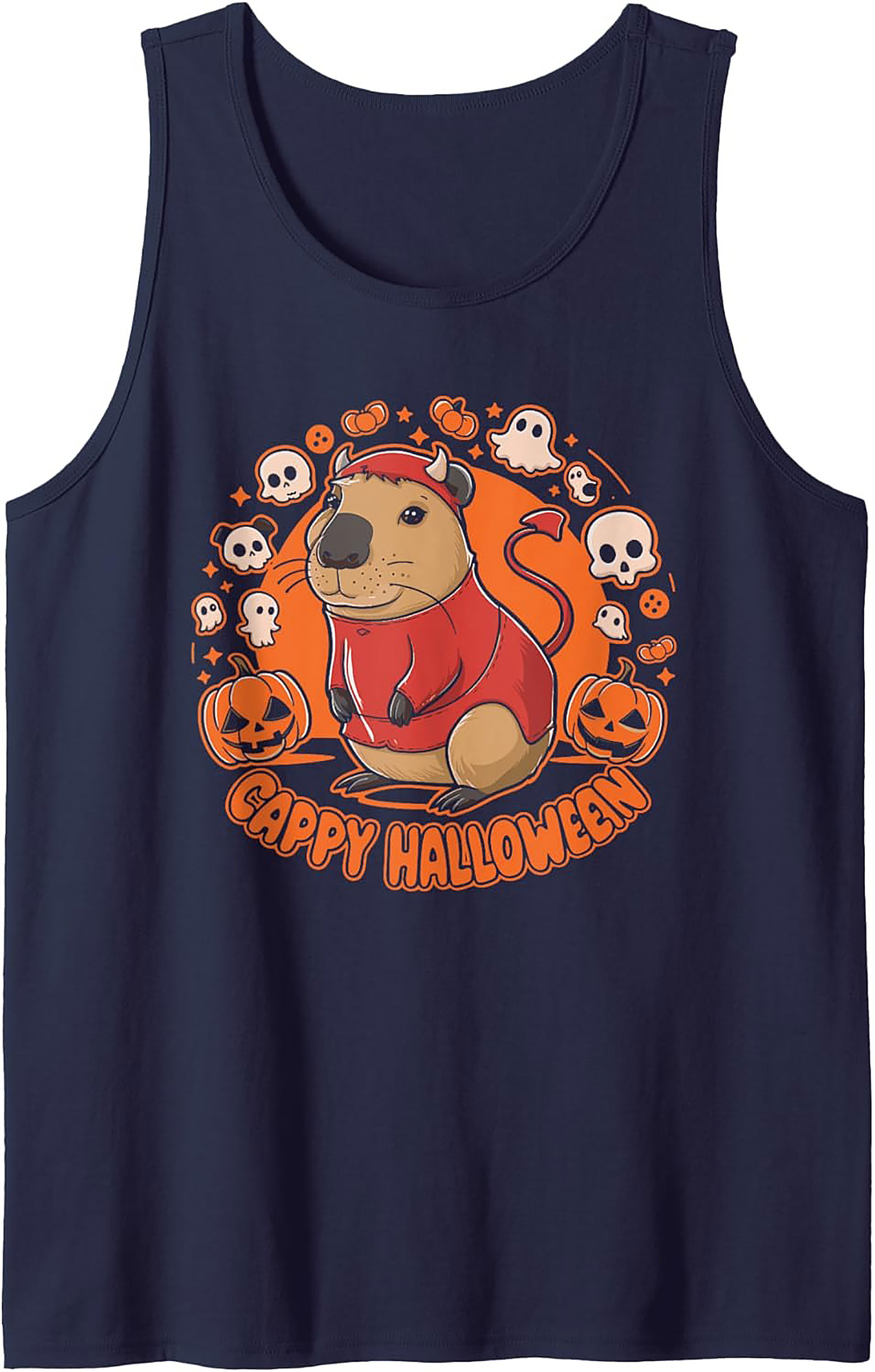 Devil Capybara Halloween Tank Top | Funny Sleeveless Tee