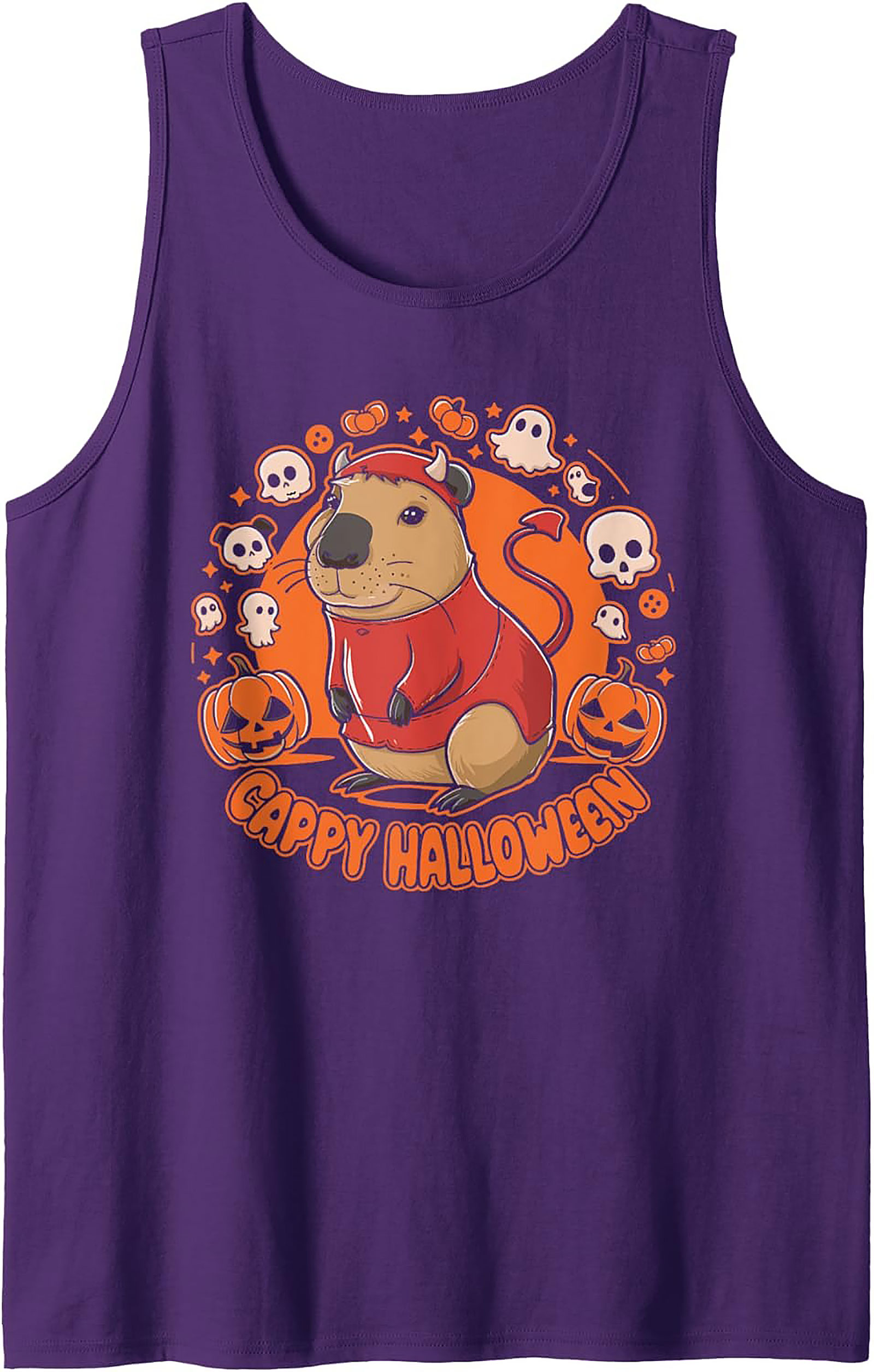 Devil Capybara Halloween Tank Top | Funny Sleeveless Tee