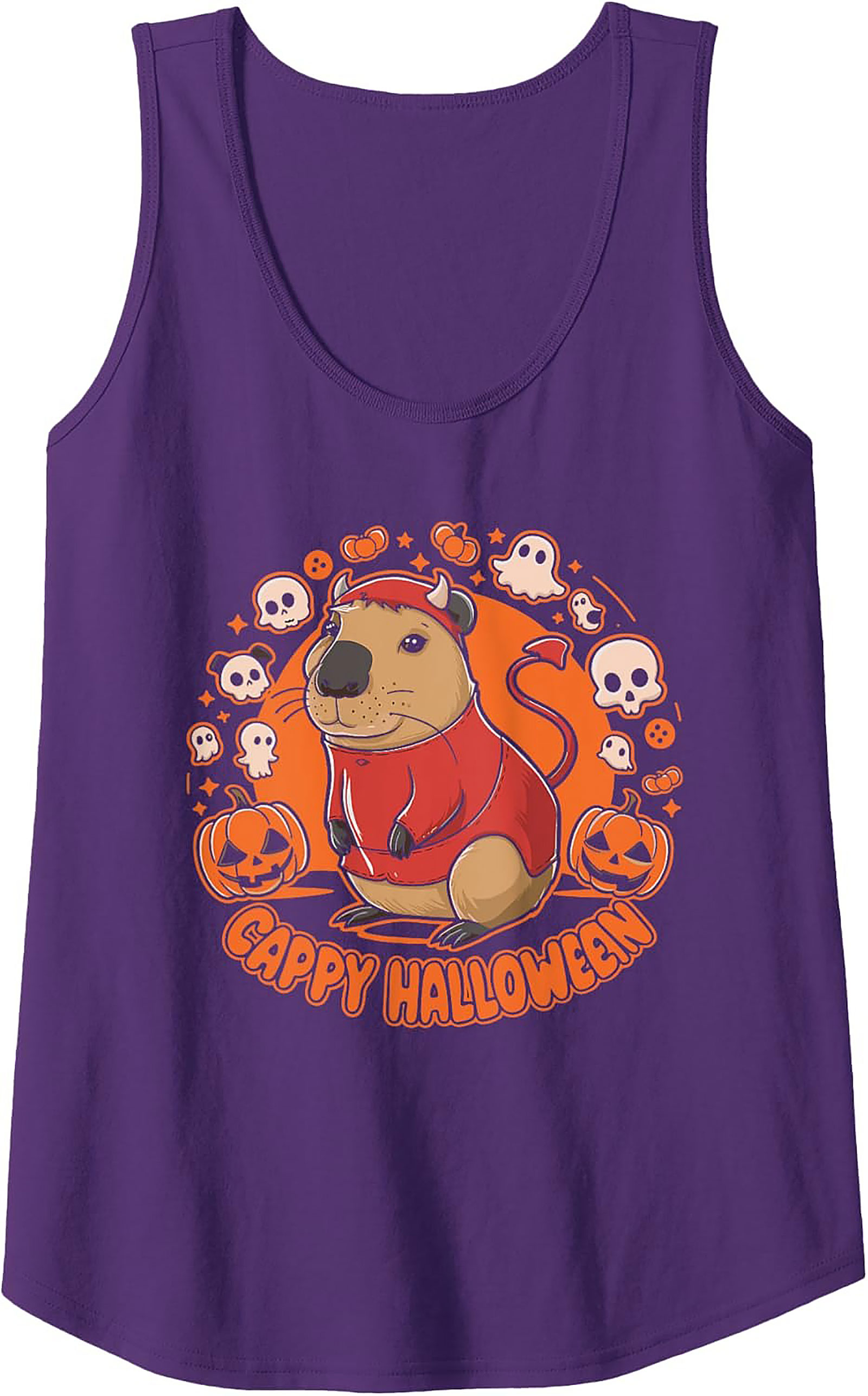 Devil Capybara Halloween Tank Top | Funny Sleeveless Tee