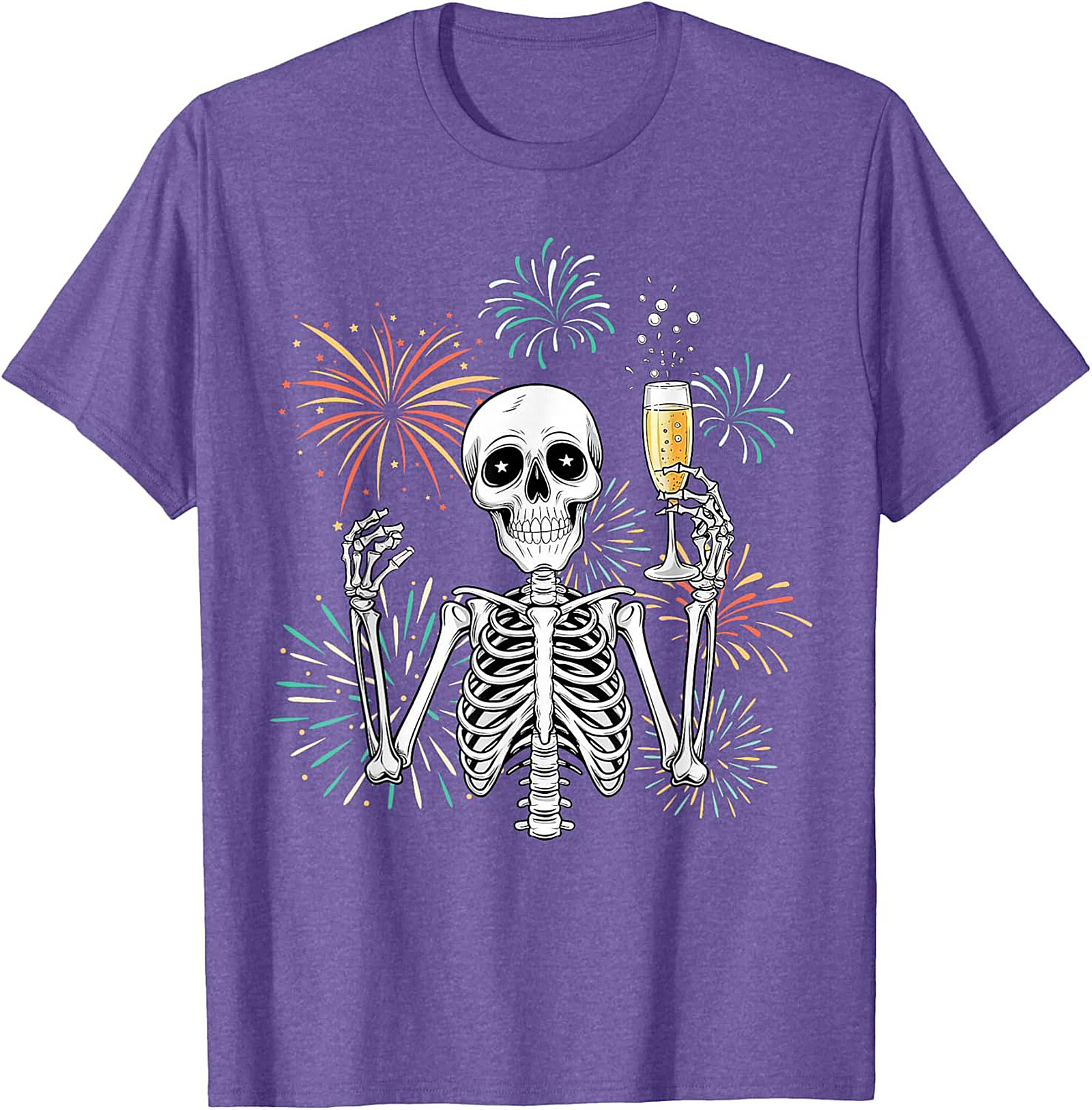 New Year Skeleton T-shirt Funny NYE Graphic Tee Gift