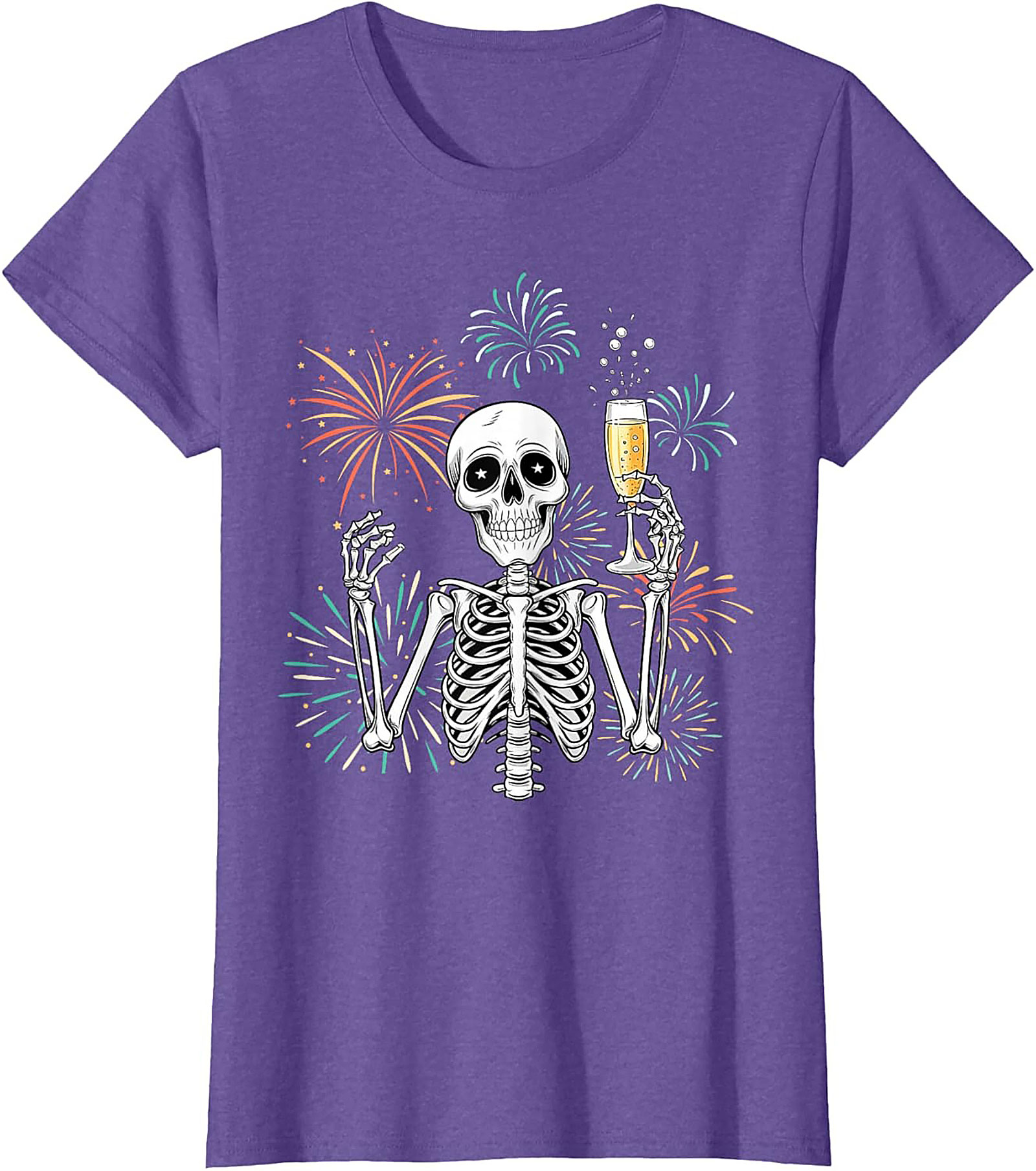 New Year Skeleton T-shirt Funny NYE Graphic Tee Gift
