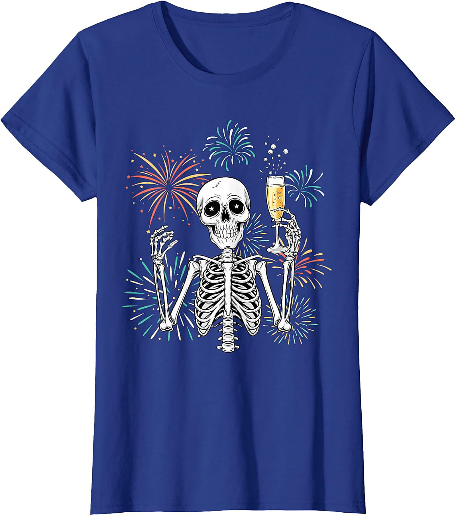 New Year Skeleton T-shirt Funny NYE Graphic Tee Gift