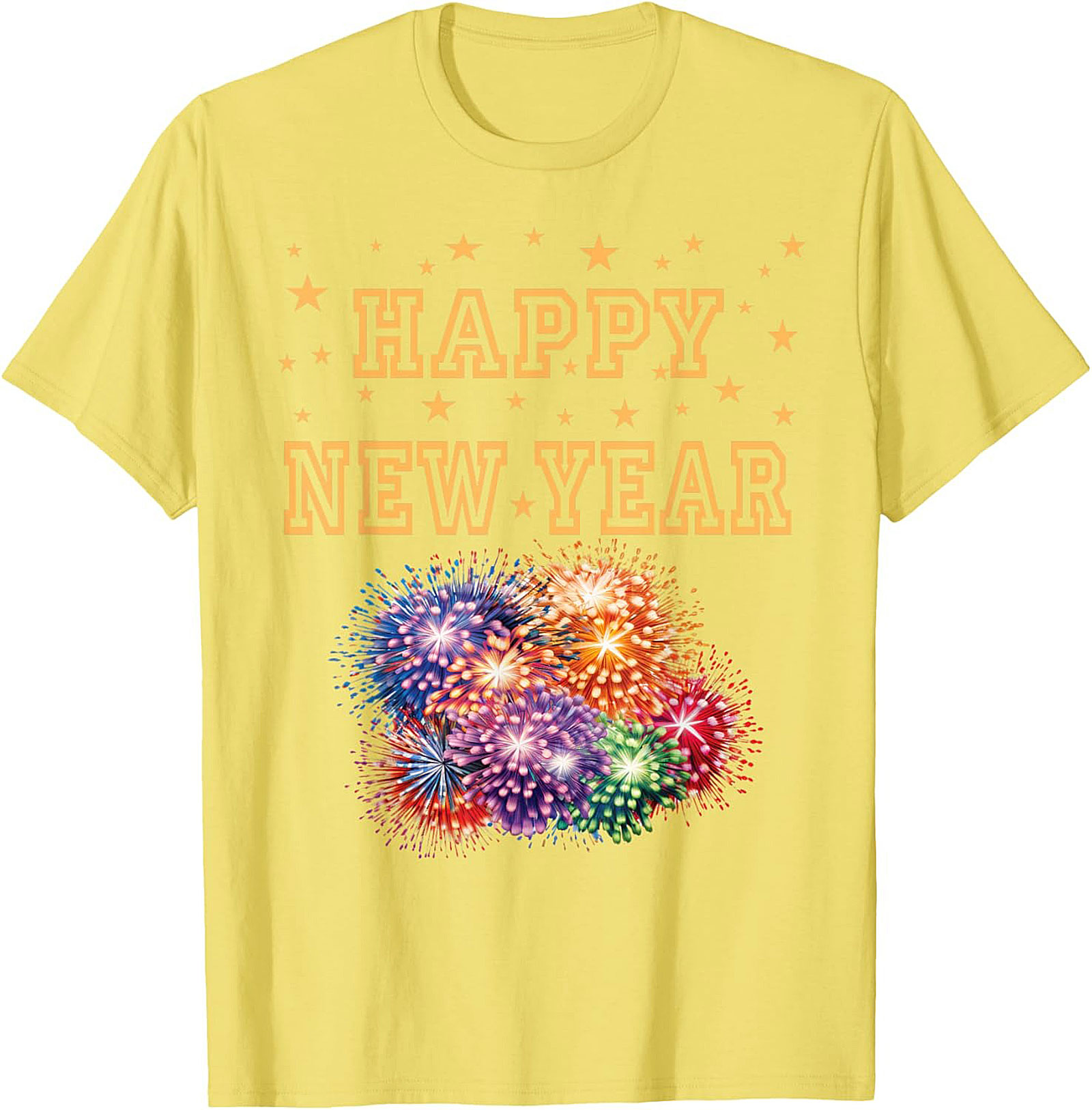 Happy New Year T-Shirt Festive Fireworks Graphic Tee