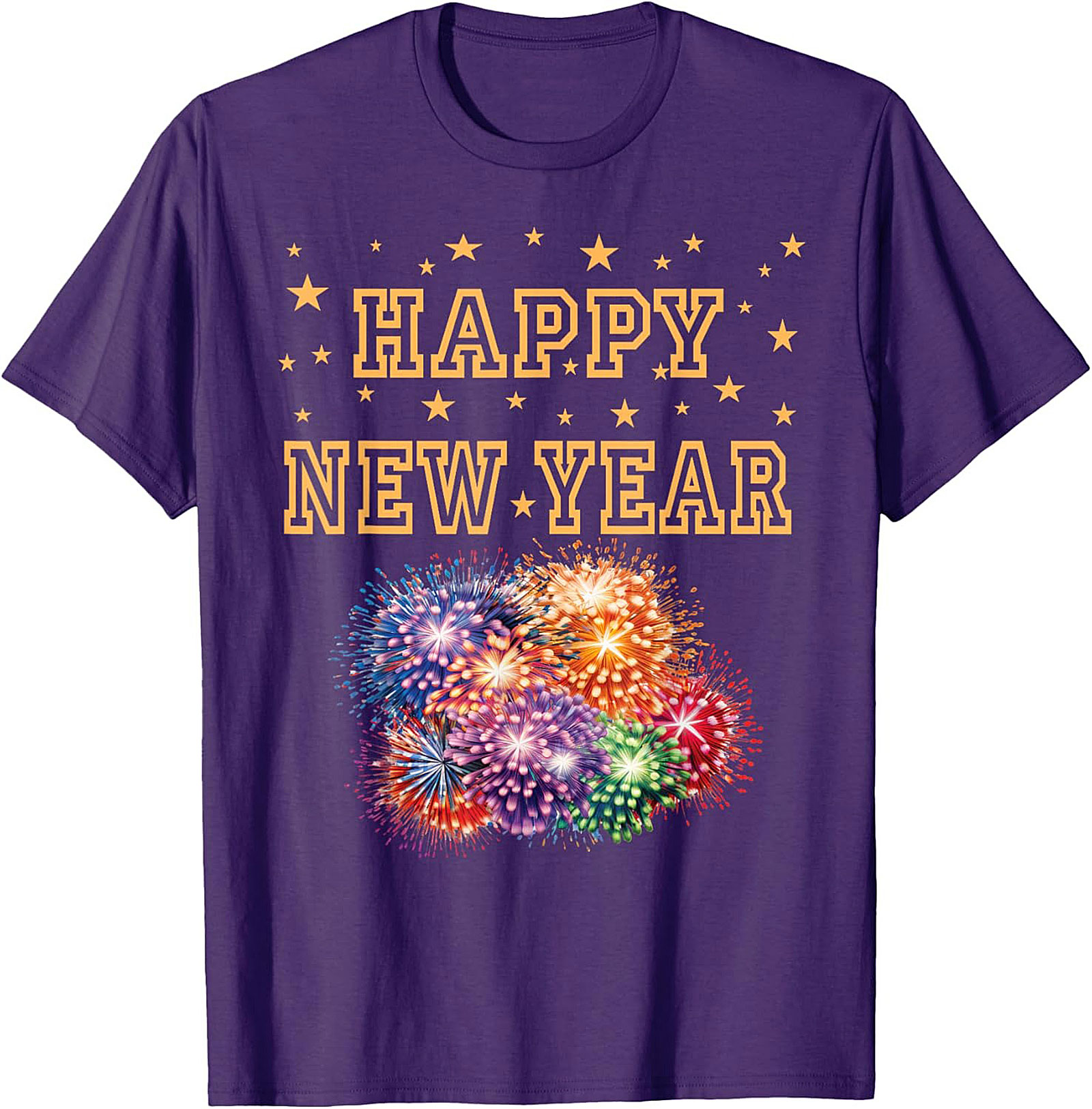 Happy New Year T-Shirt Festive Fireworks Graphic Tee