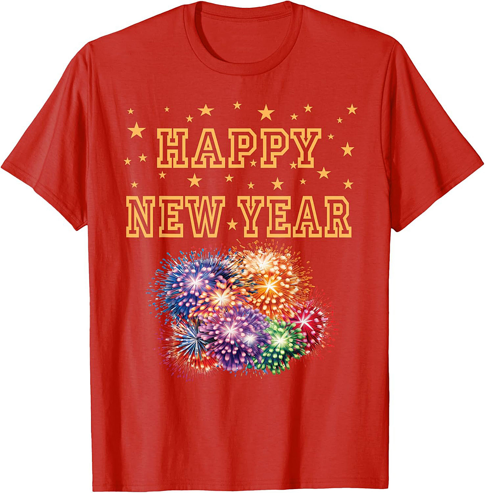 Happy New Year T-Shirt Festive Fireworks Graphic Tee