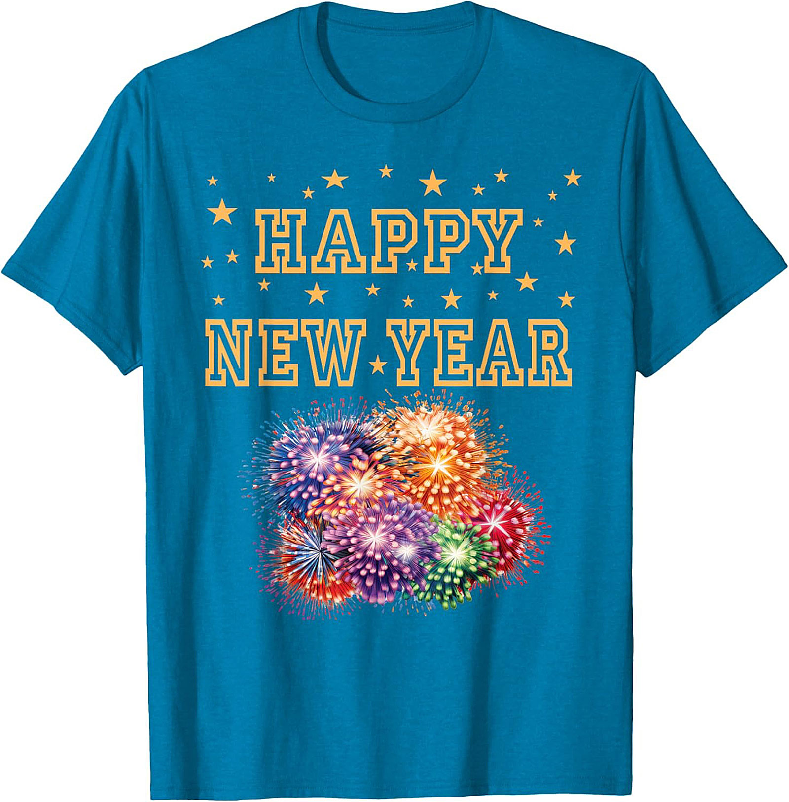 Happy New Year T-Shirt Festive Fireworks Graphic Tee