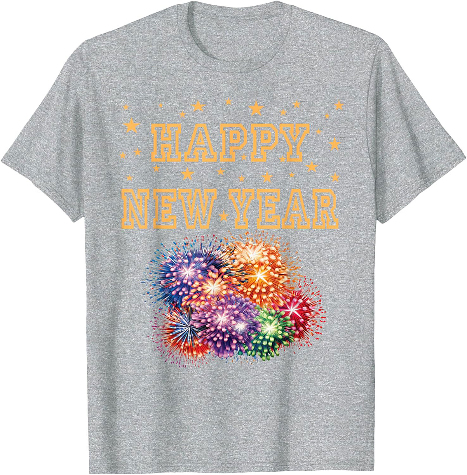 Happy New Year T-Shirt Festive Fireworks Graphic Tee
