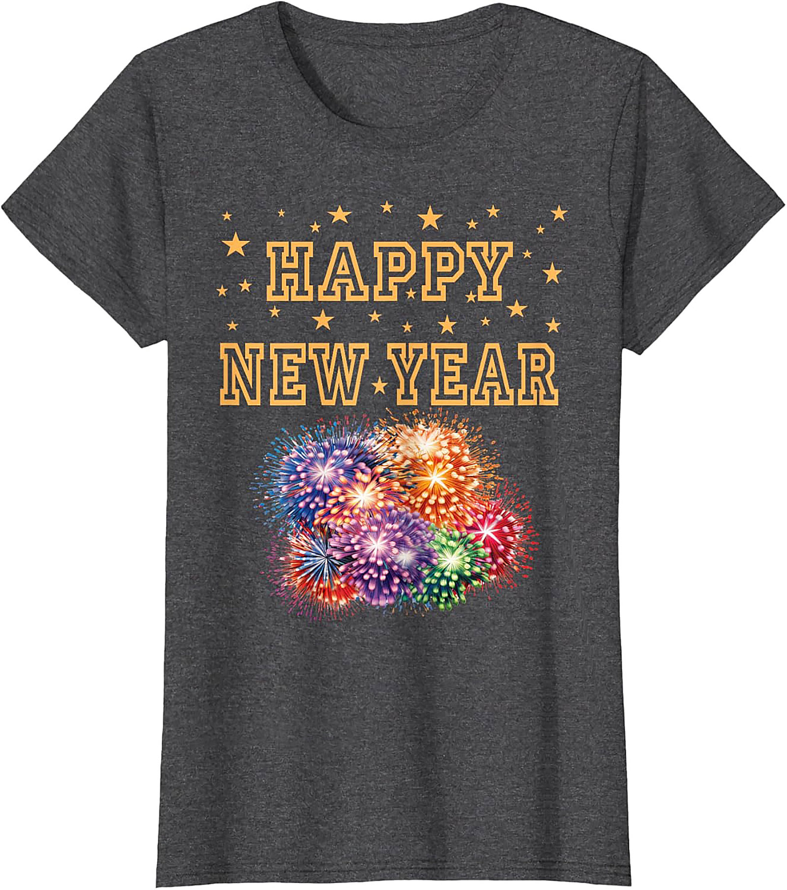 Happy New Year T-Shirt Festive Fireworks Graphic Tee