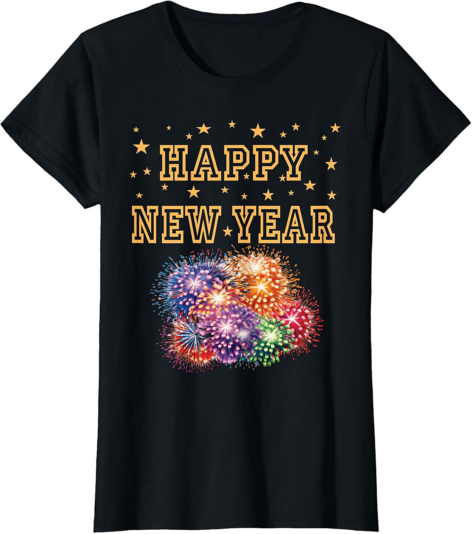Happy New Year T-Shirt Festive Fireworks Graphic Tee