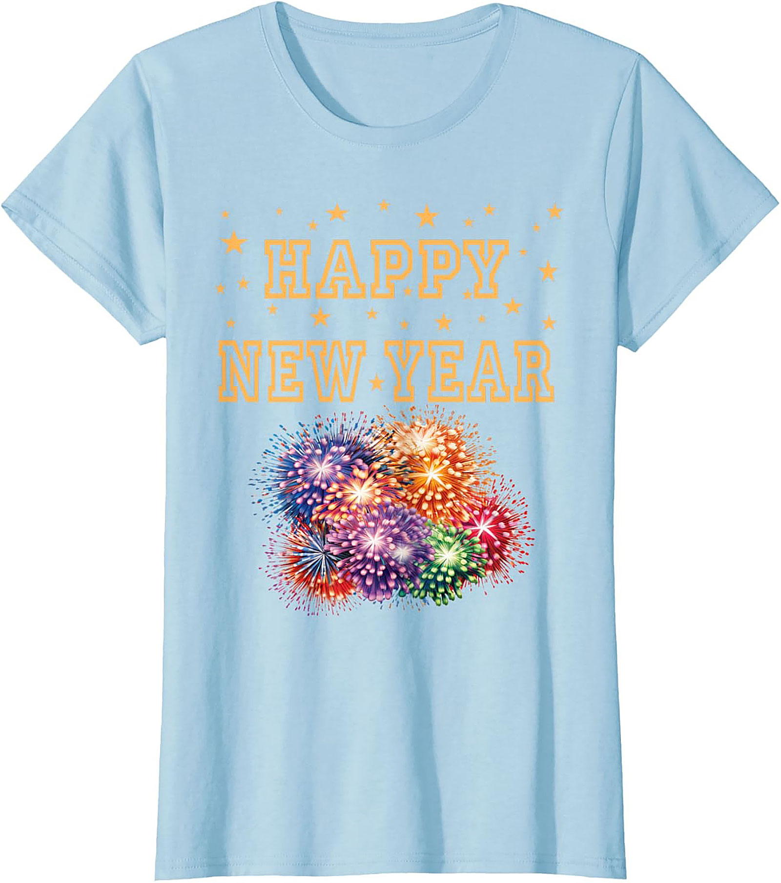 Happy New Year T-Shirt Festive Fireworks Graphic Tee