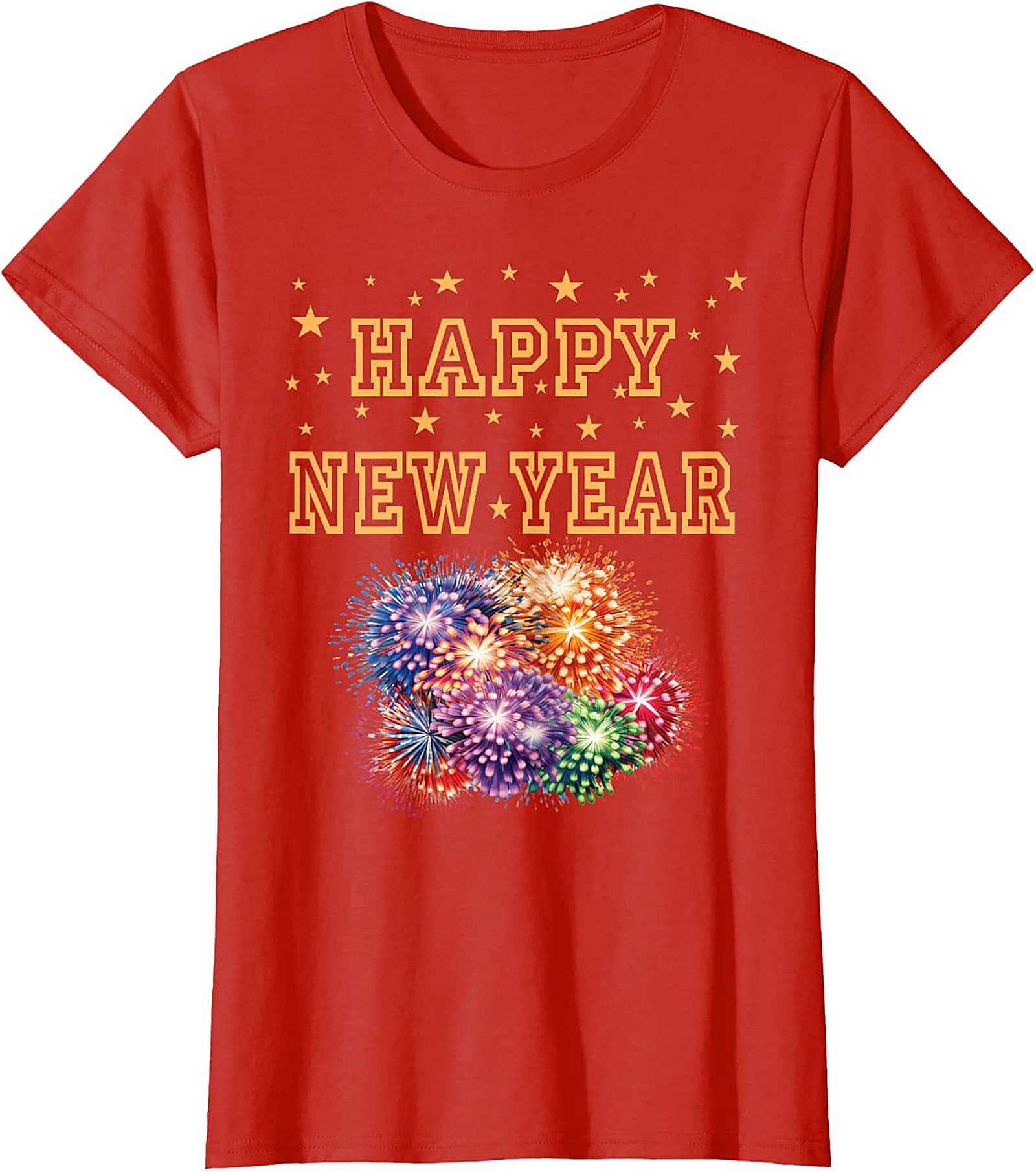 Happy New Year T-Shirt Festive Fireworks Graphic Tee