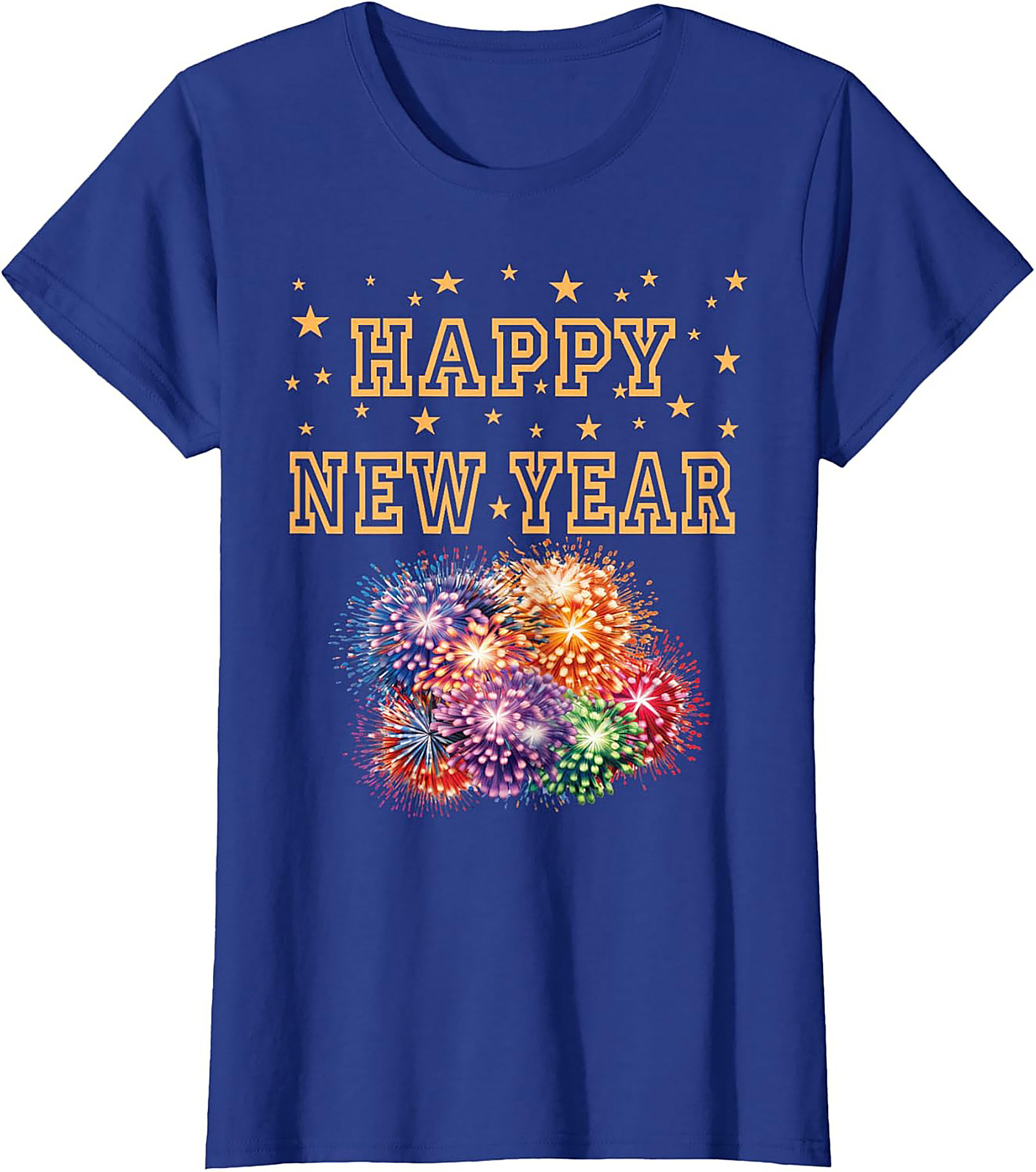 Happy New Year T-Shirt Festive Fireworks Graphic Tee