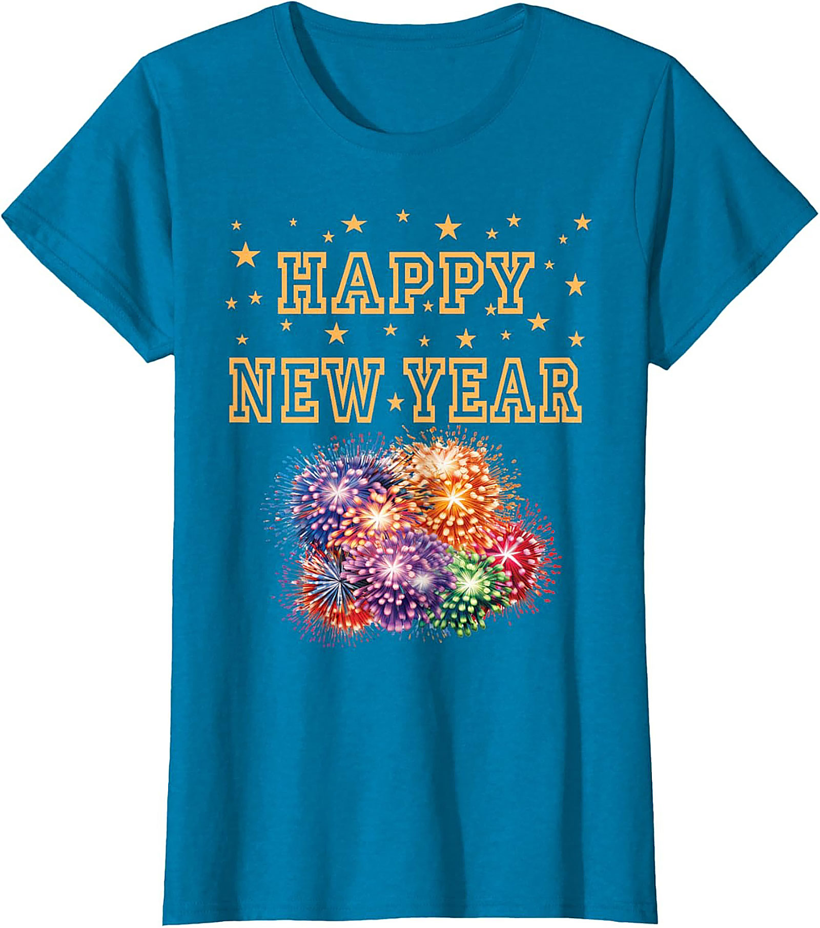 Happy New Year T-Shirt Festive Fireworks Graphic Tee