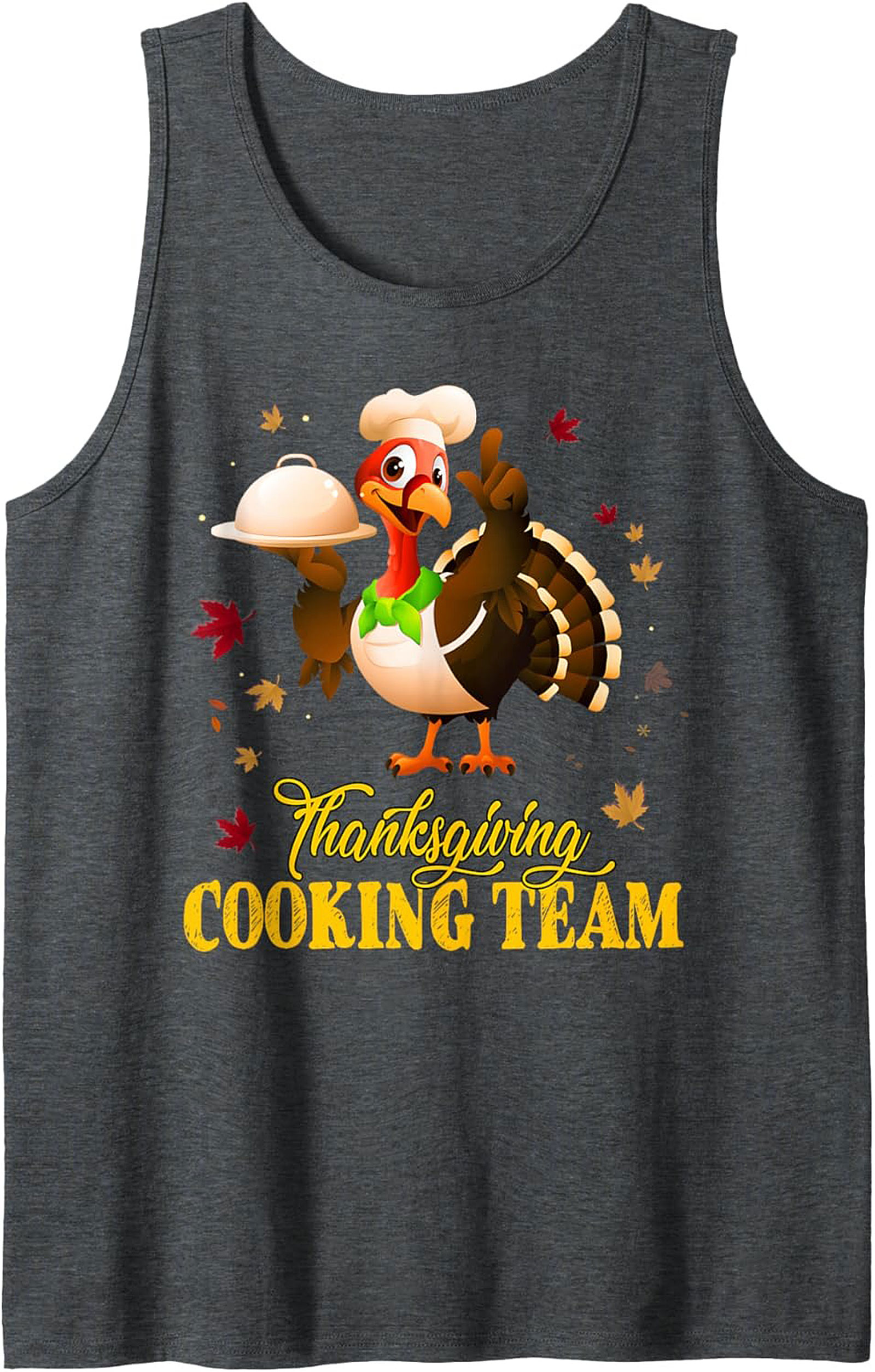 Turkey Chef Thanksgiving Cooking Team Graphic Tank Top