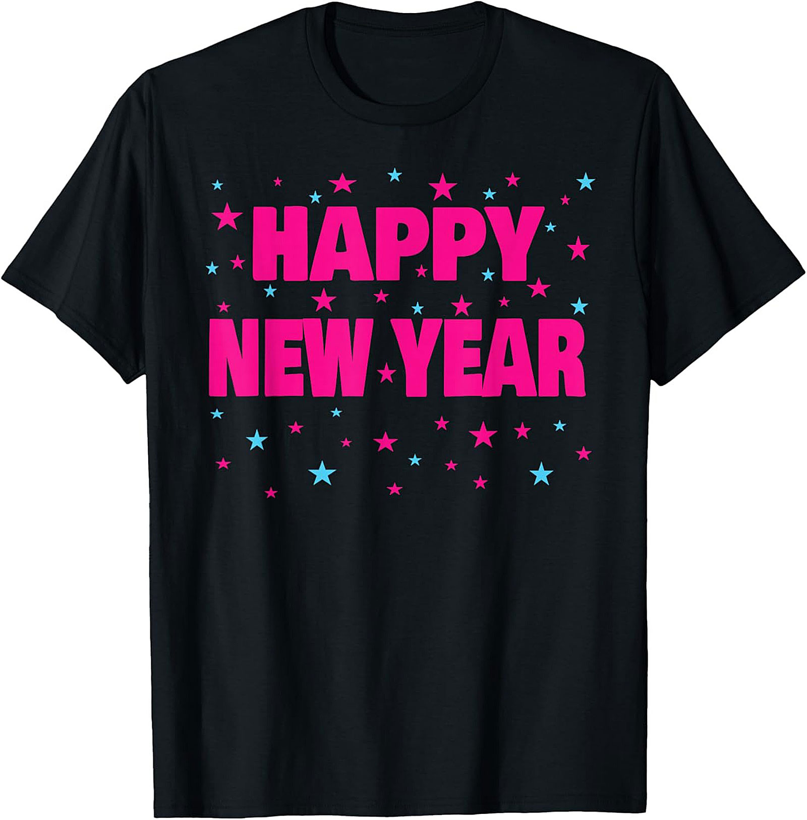 Happy New Year T-shirt Neon Party Graphic Tee Unisex