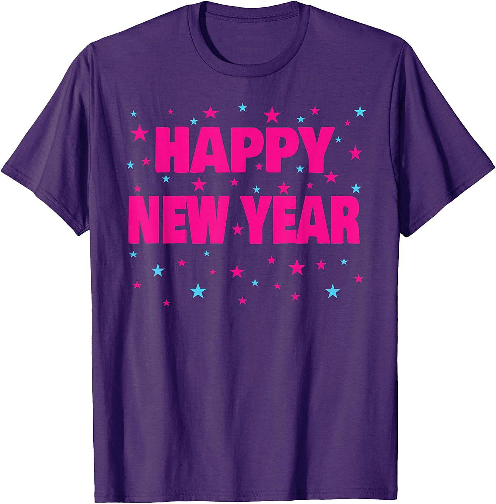Happy New Year T-shirt Neon Party Graphic Tee Unisex