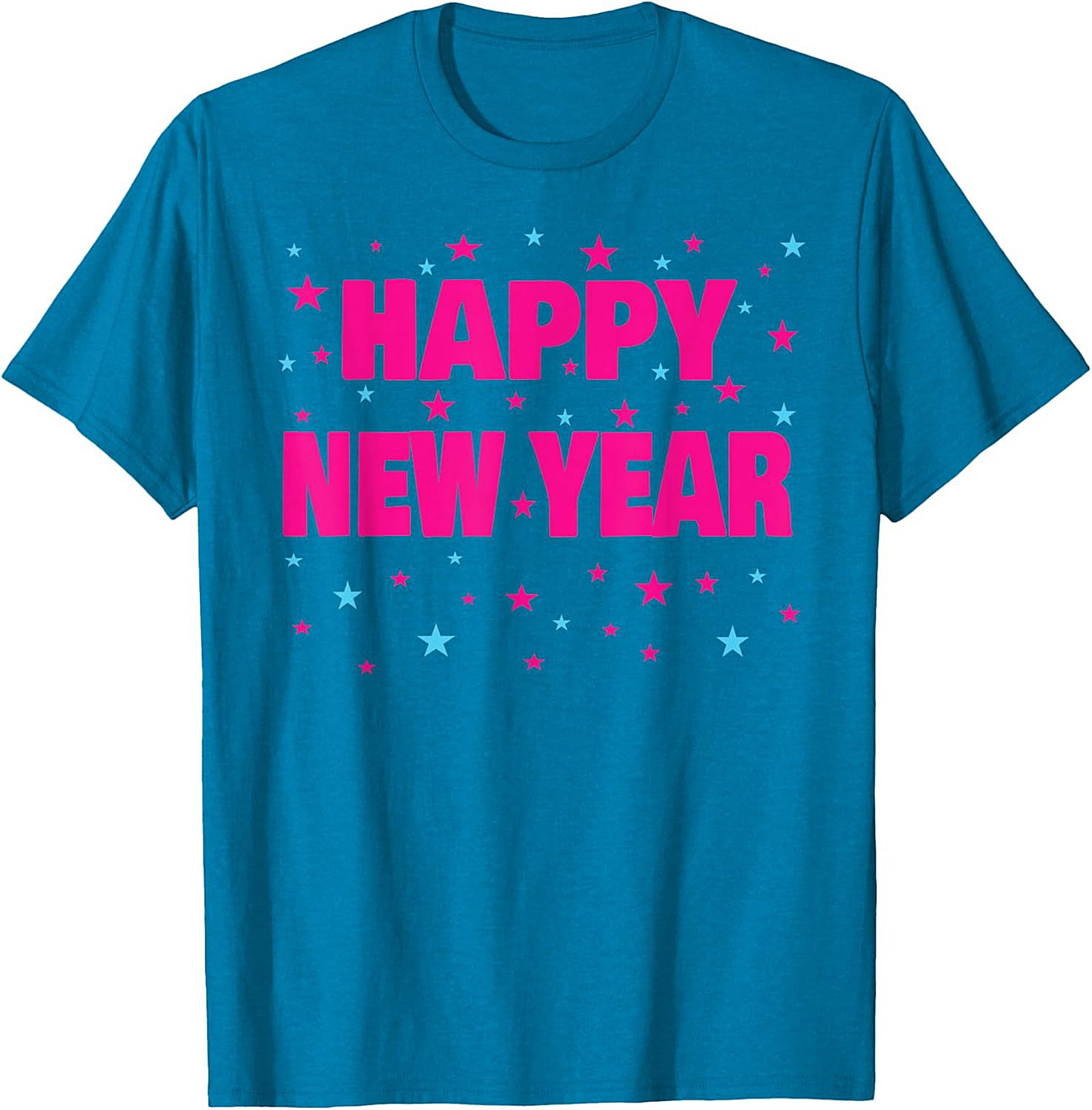 Happy New Year T-shirt Neon Party Graphic Tee Unisex