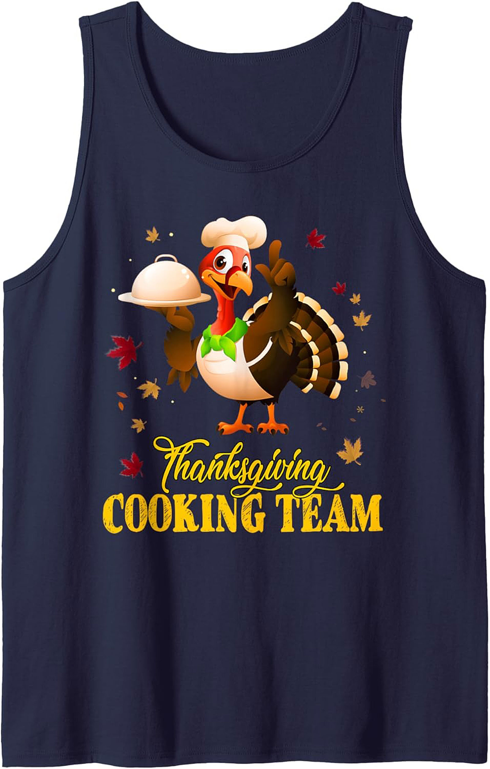 Turkey Chef Thanksgiving Cooking Team Graphic Tank Top