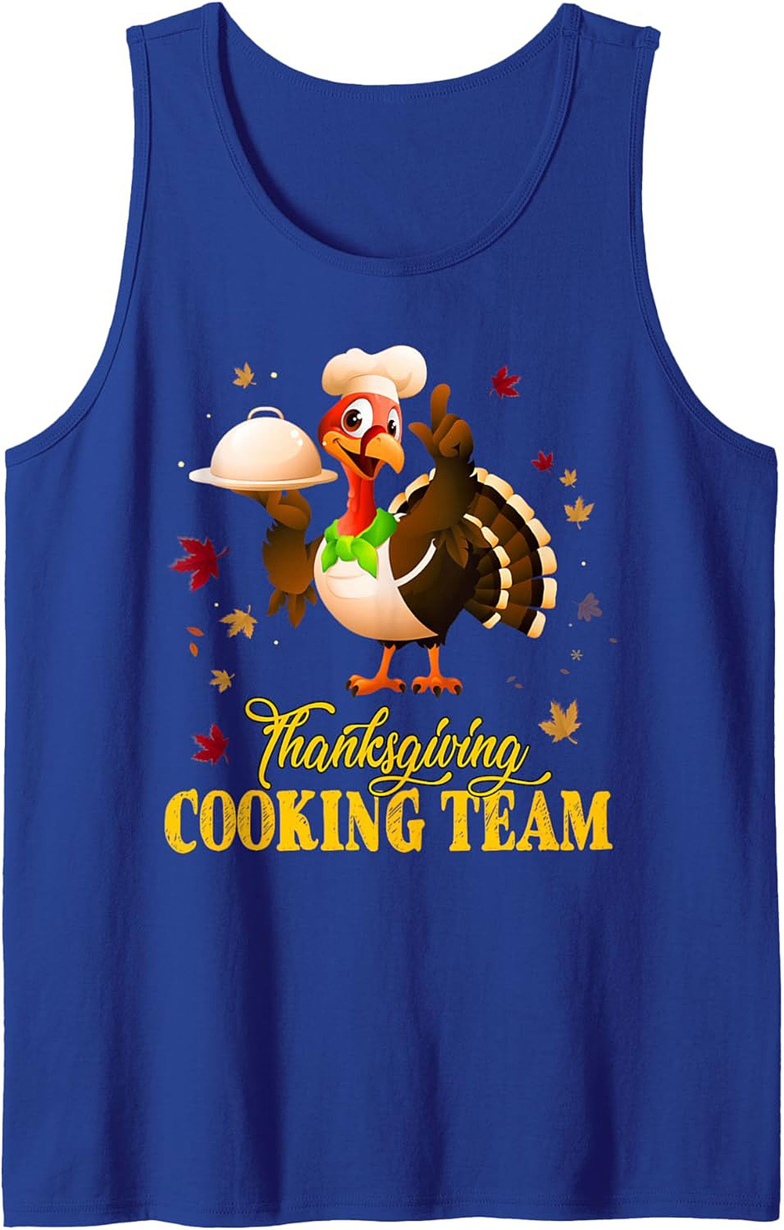 Turkey Chef Thanksgiving Cooking Team Graphic Tank Top