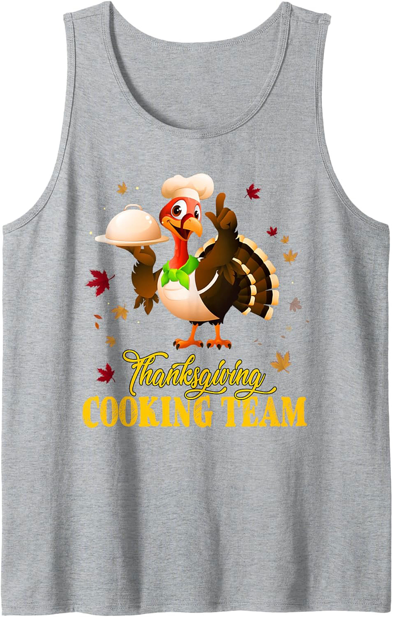Turkey Chef Thanksgiving Cooking Team Graphic Tank Top