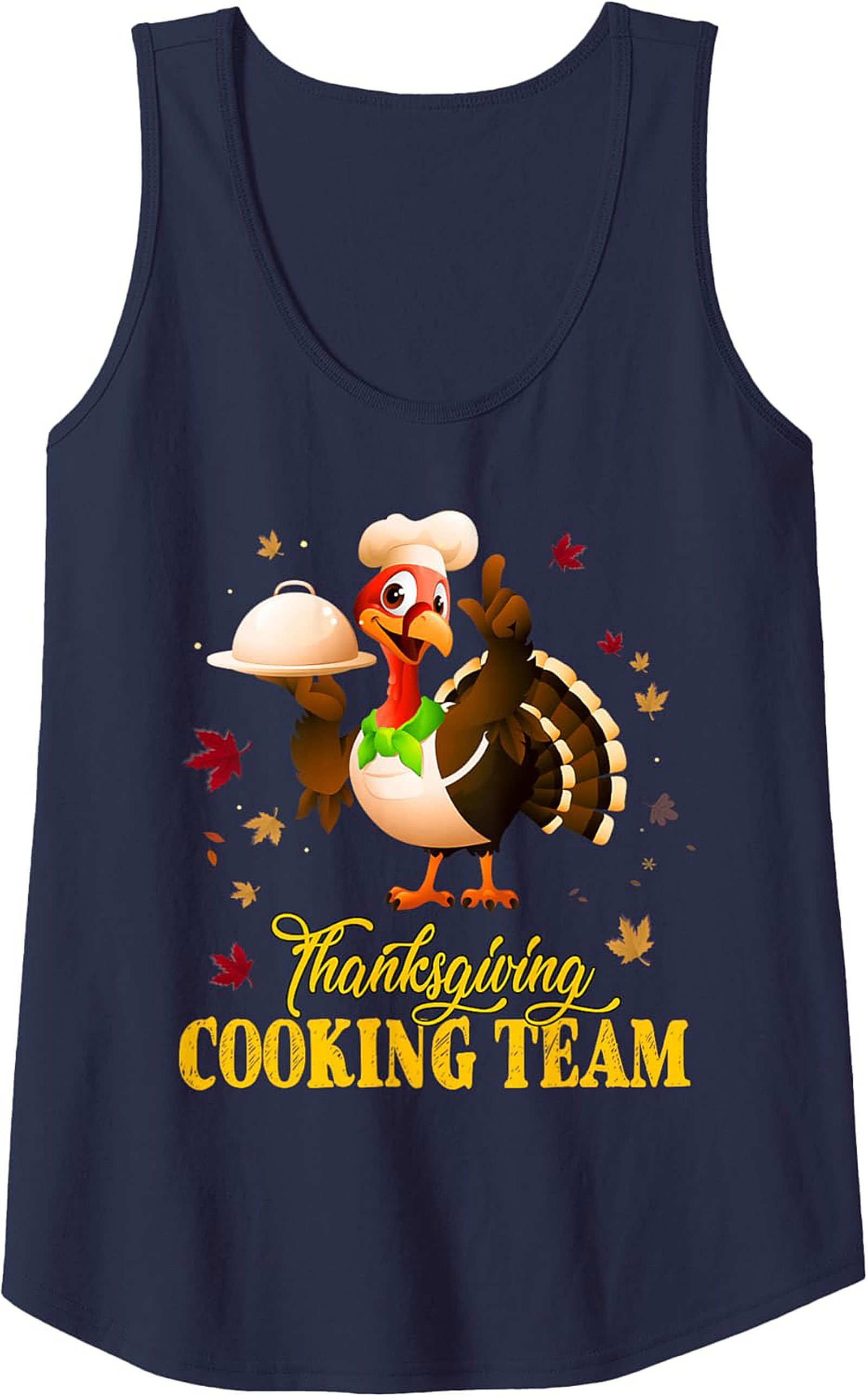 Turkey Chef Thanksgiving Cooking Team Graphic Tank Top
