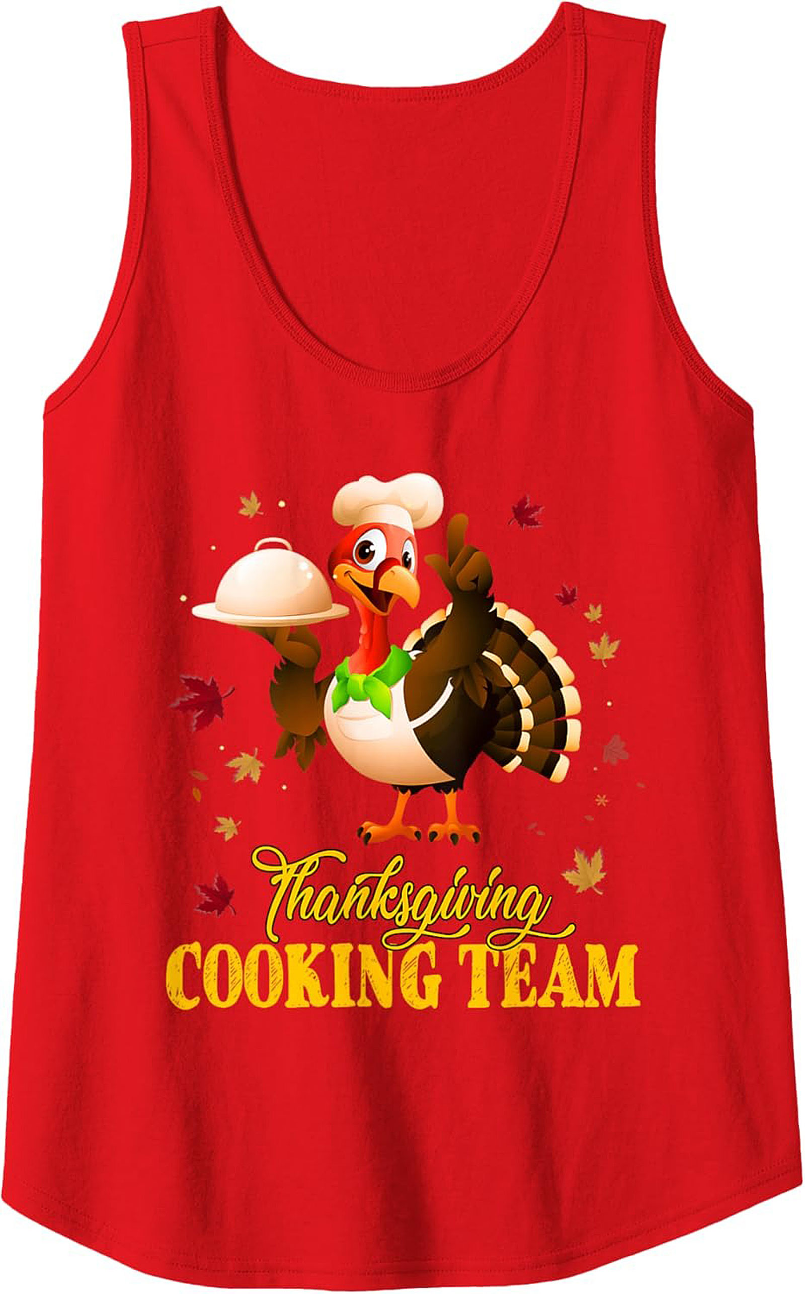 Turkey Chef Thanksgiving Cooking Team Graphic Tank Top