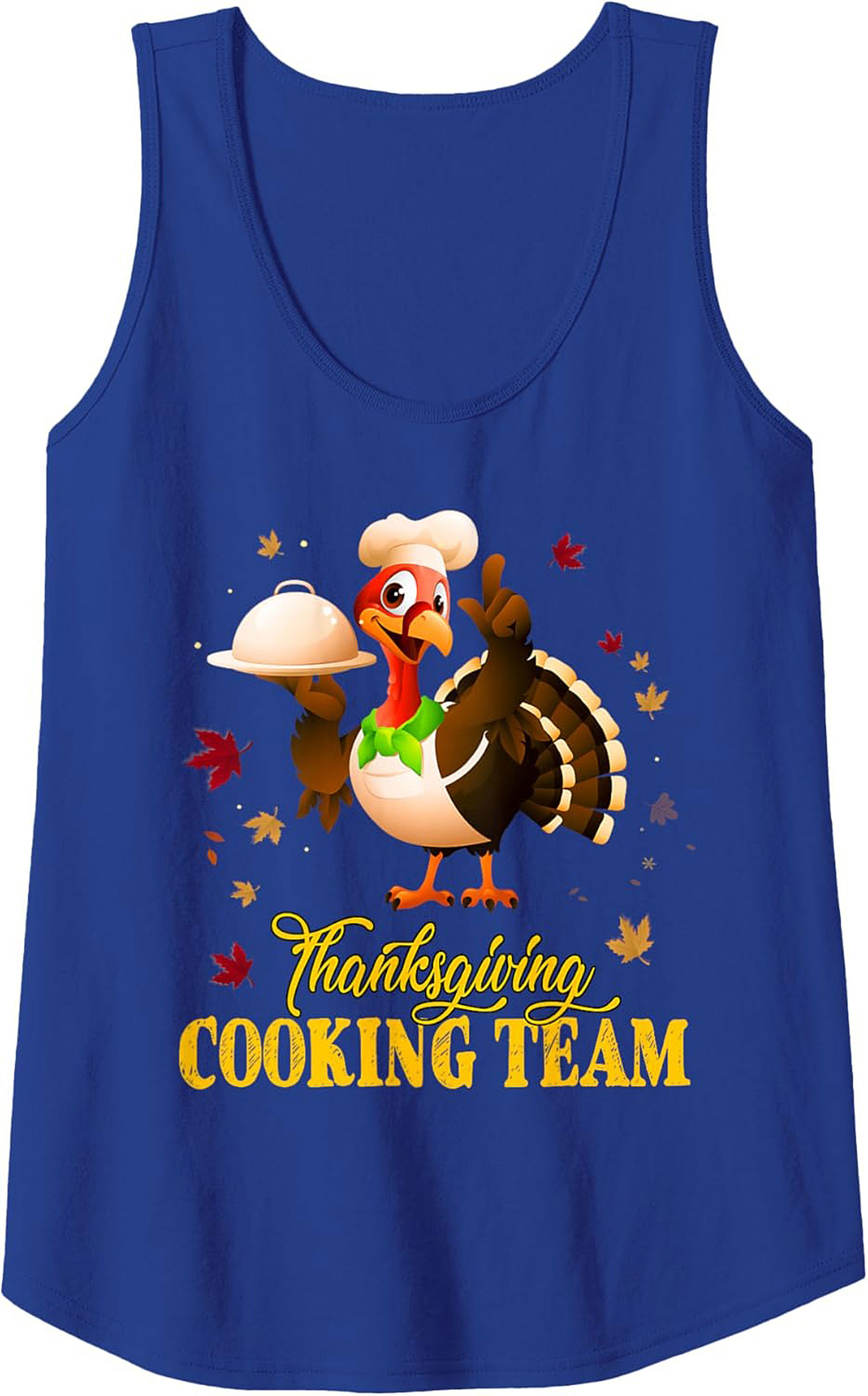 Turkey Chef Thanksgiving Cooking Team Graphic Tank Top