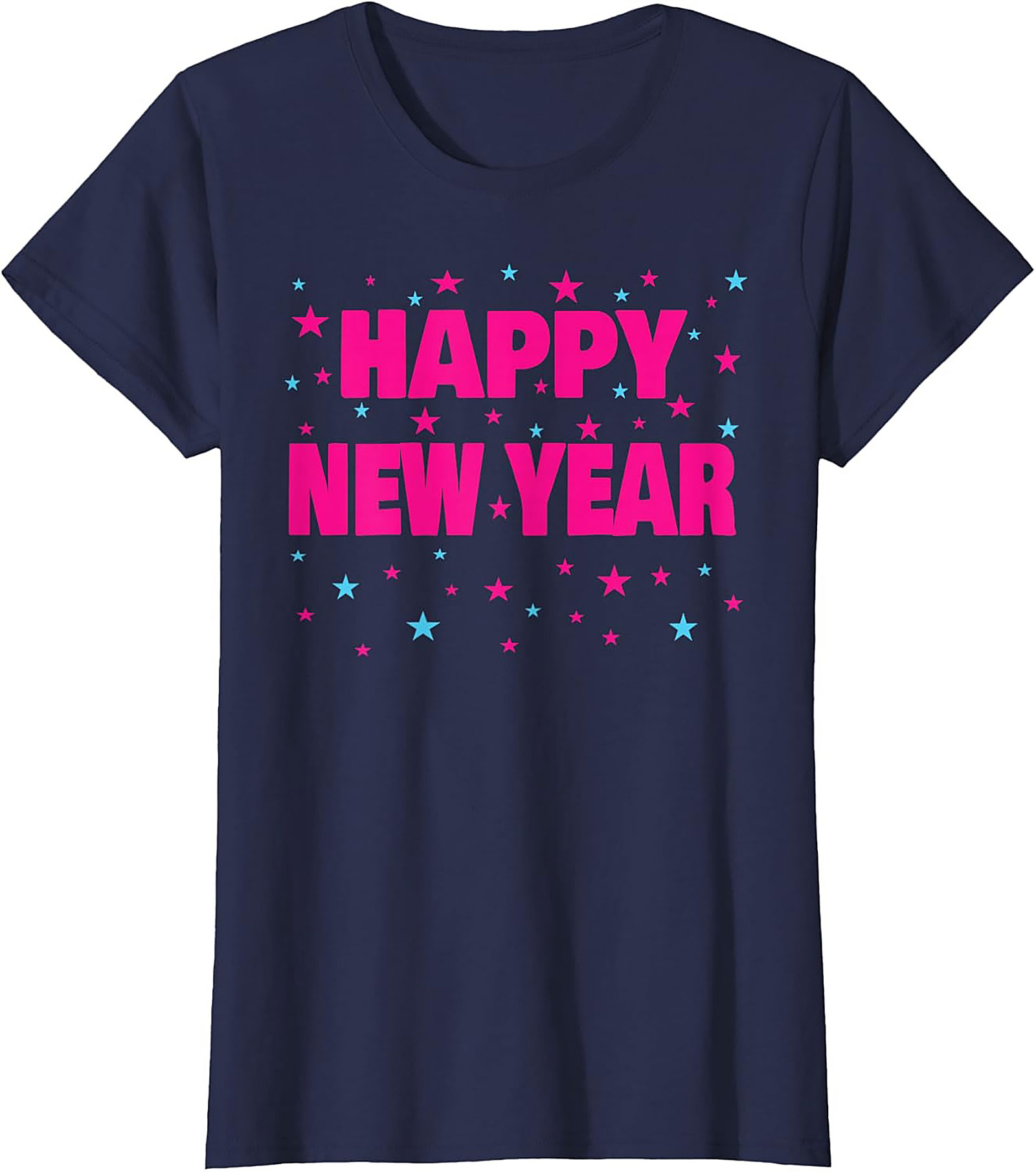 Happy New Year T-shirt Neon Party Graphic Tee Unisex