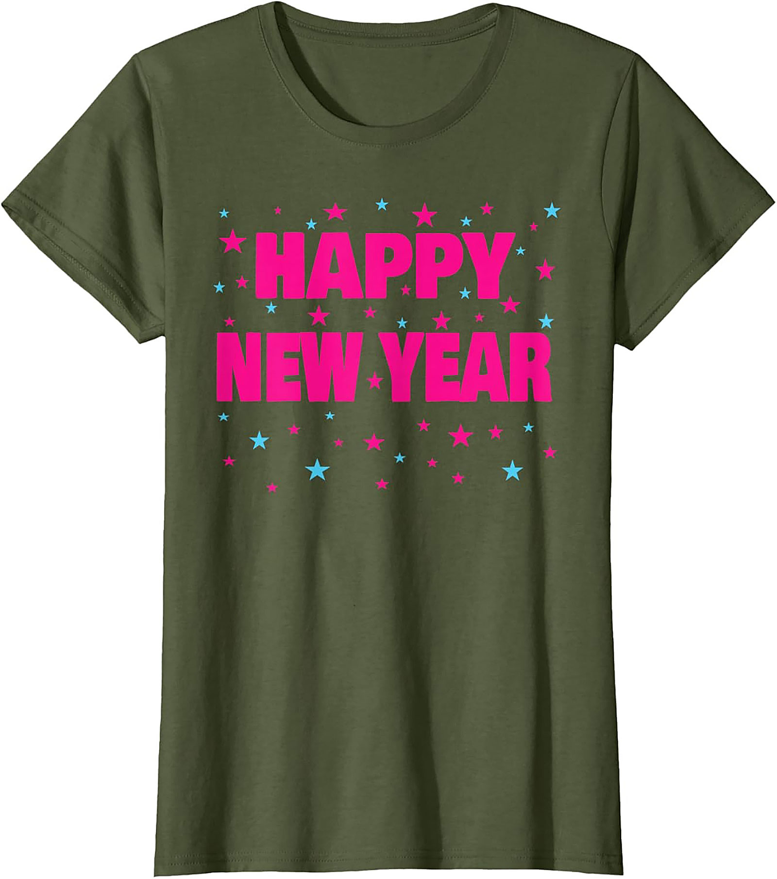Happy New Year T-shirt Neon Party Graphic Tee Unisex