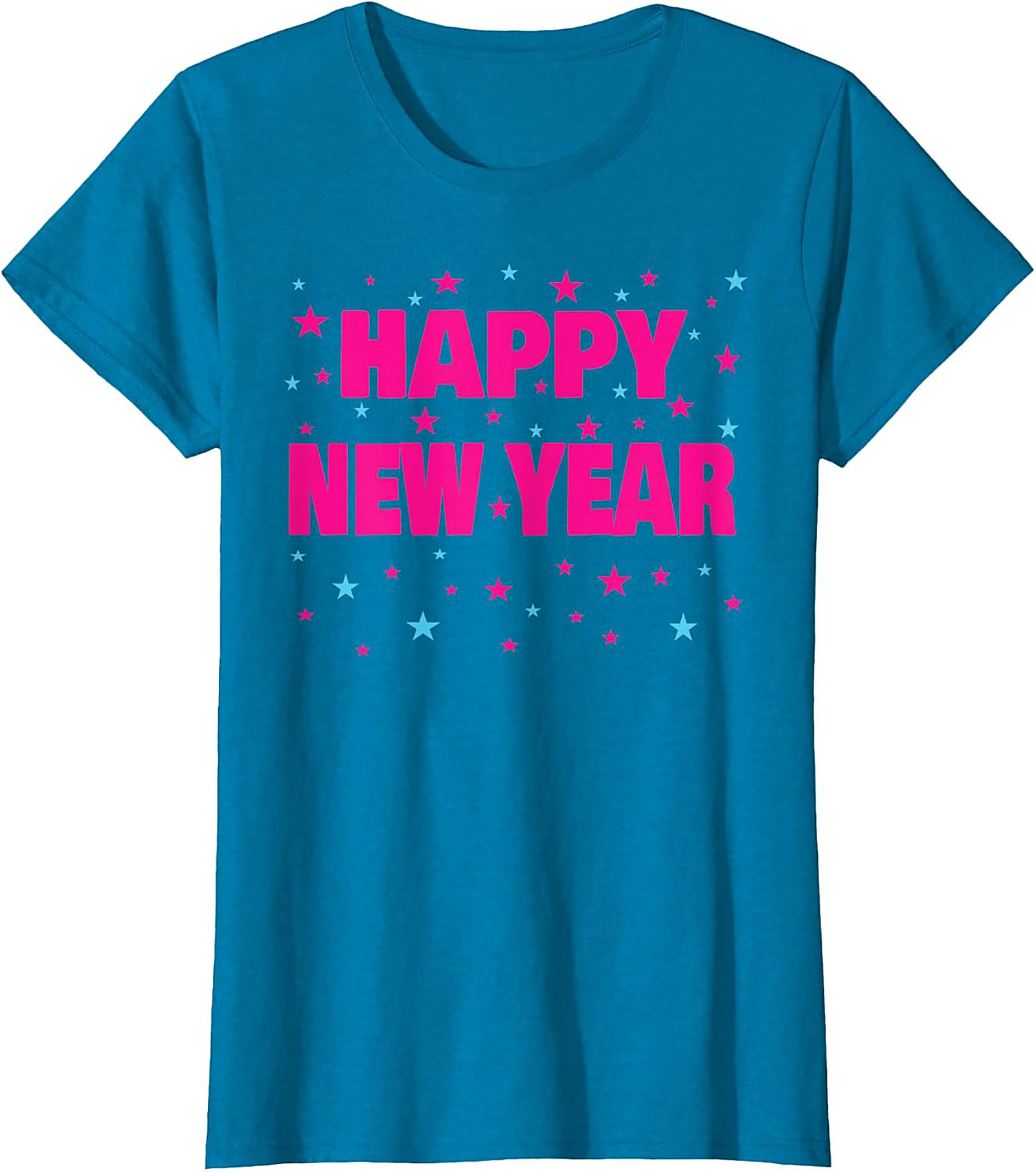 Happy New Year T-shirt Neon Party Graphic Tee Unisex
