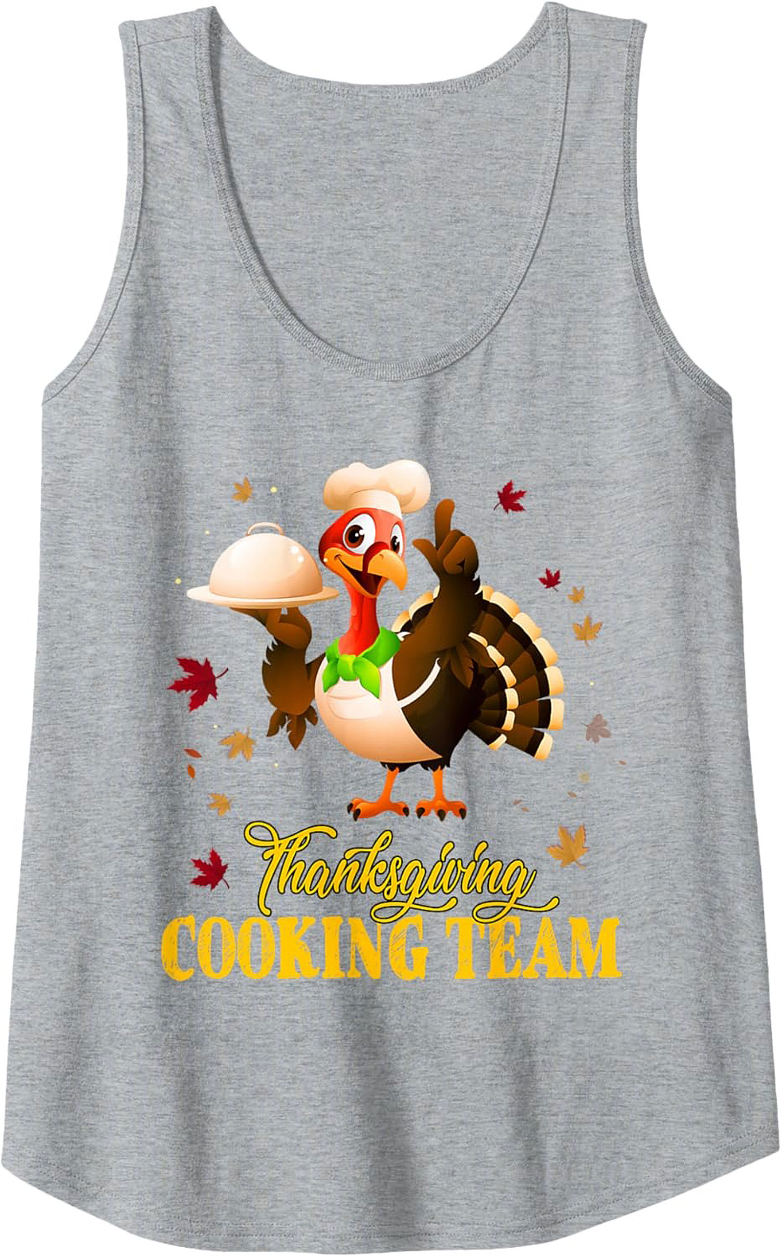 Turkey Chef Thanksgiving Cooking Team Graphic Tank Top