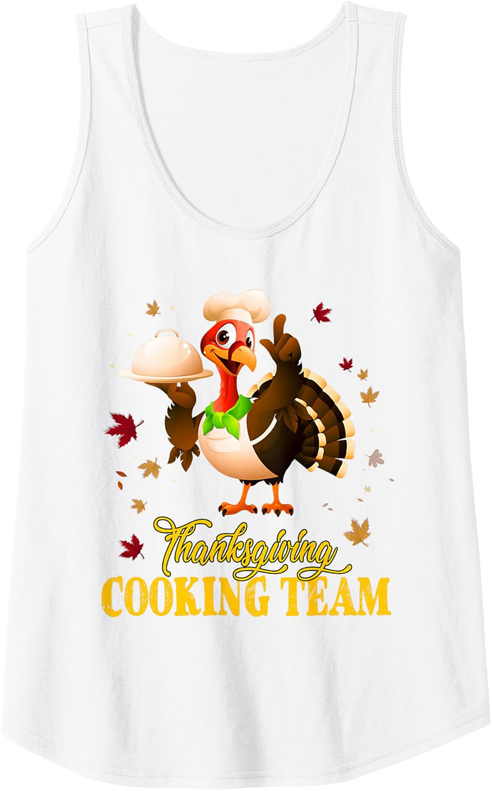 Turkey Chef Thanksgiving Cooking Team Graphic Tank Top